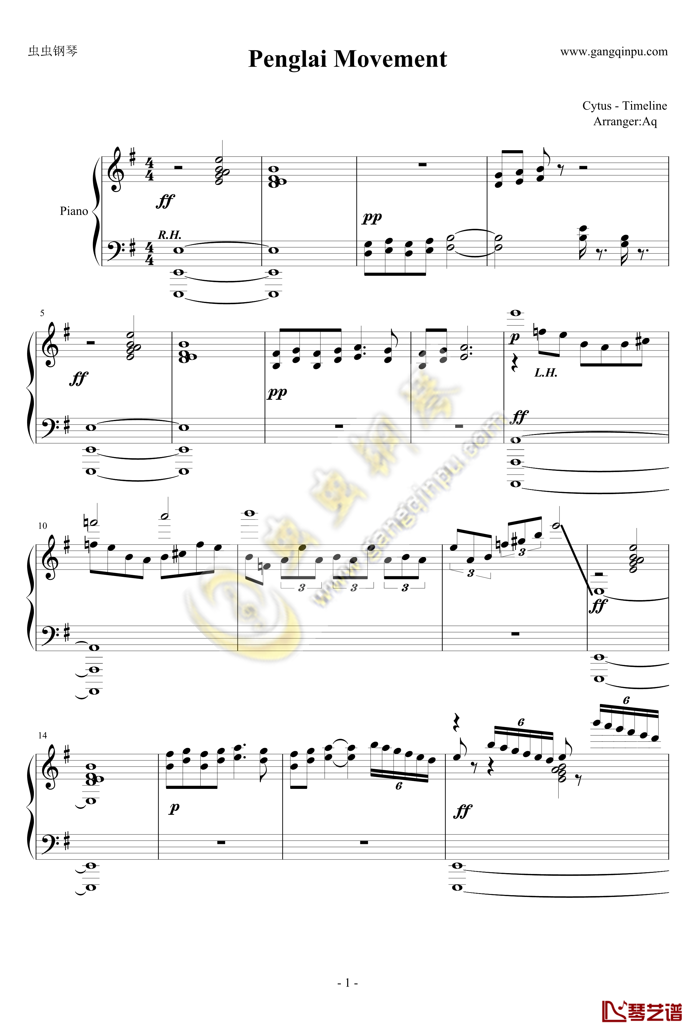 Penglai Movement钢琴谱-Cytus1