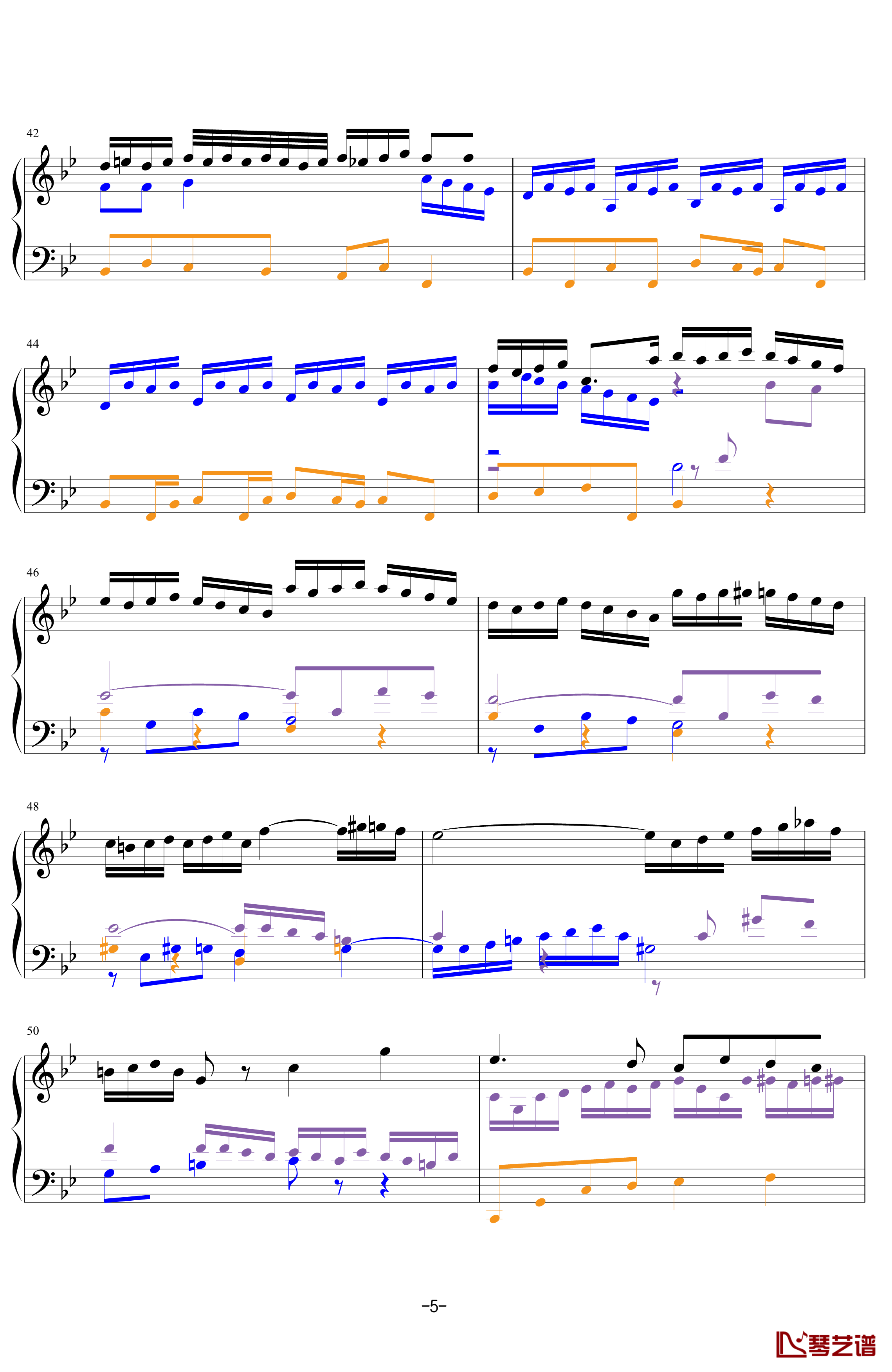 BWV578 Littlle Fugue钢琴谱-巴赫-P.E.Bach5