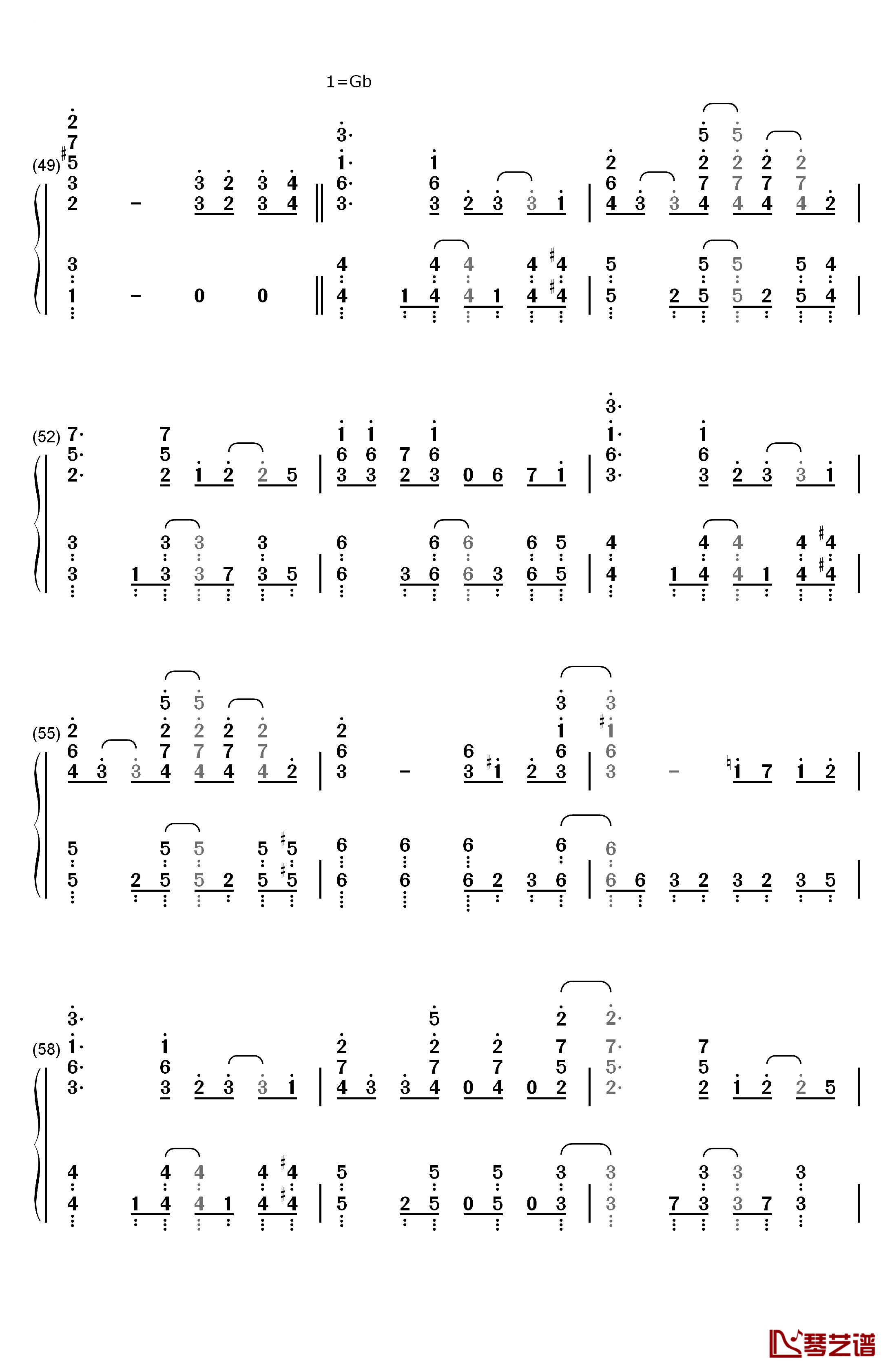 コネクト钢琴简谱-数字双手-ClariS5