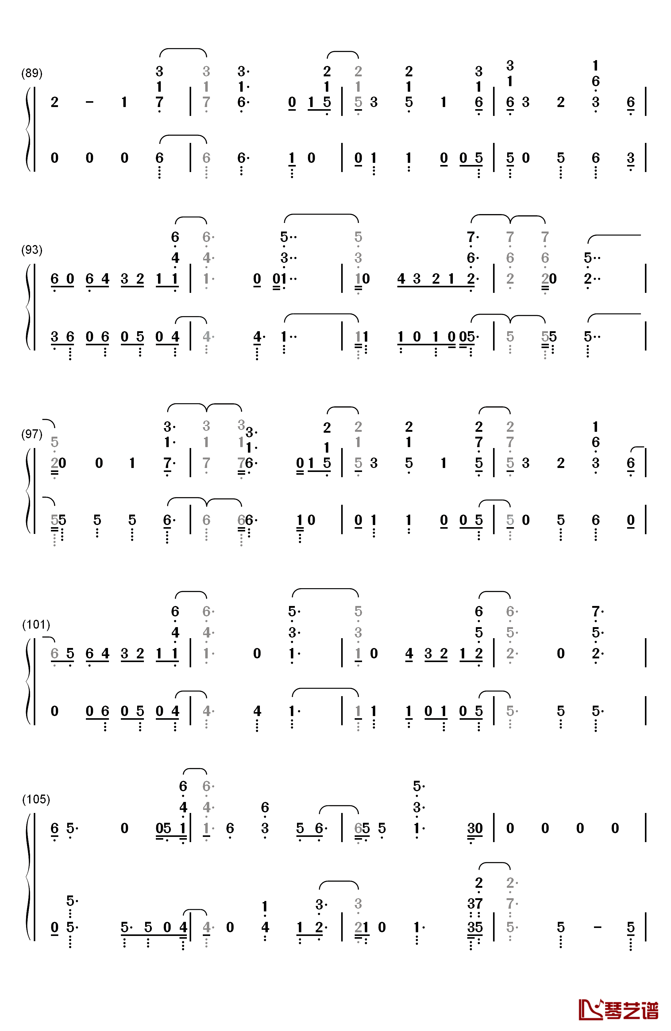 Answer钢琴简谱-数字双手-Rihanna5