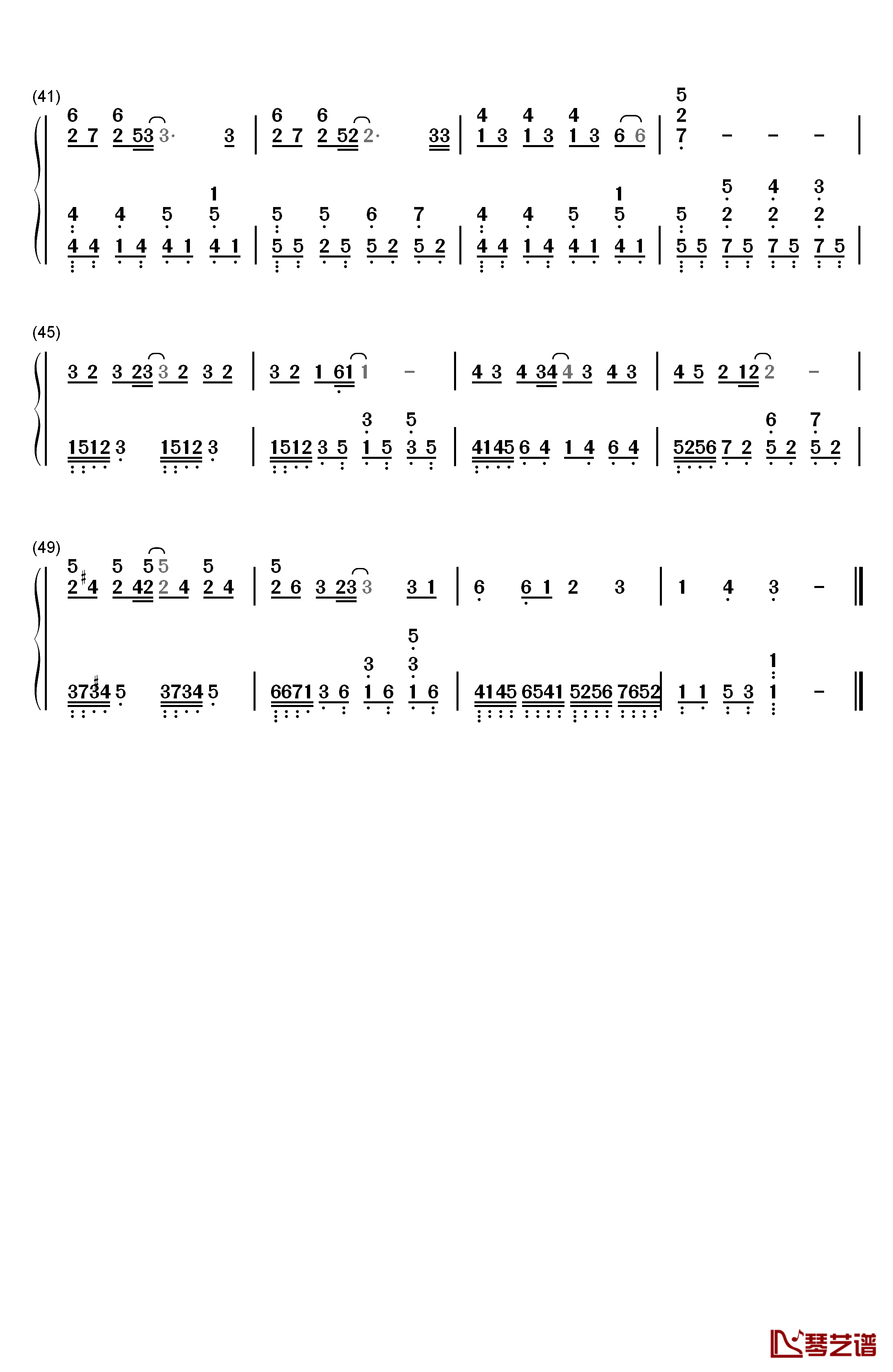 温柔钢琴简谱-数字双手-五月天3