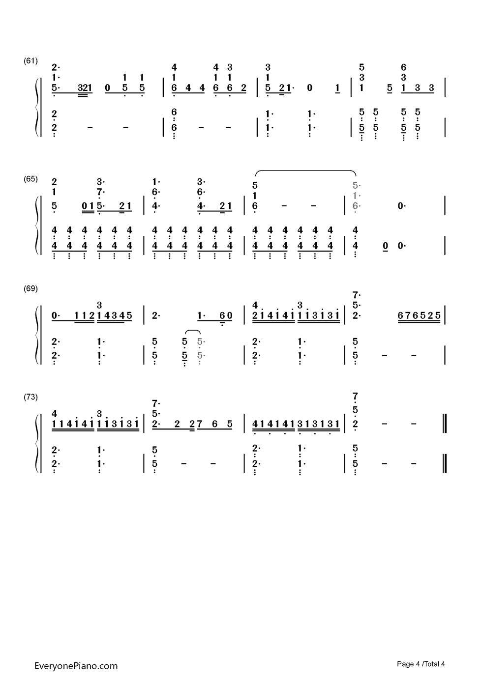 Remedy钢琴简谱-数字双手-Adele4