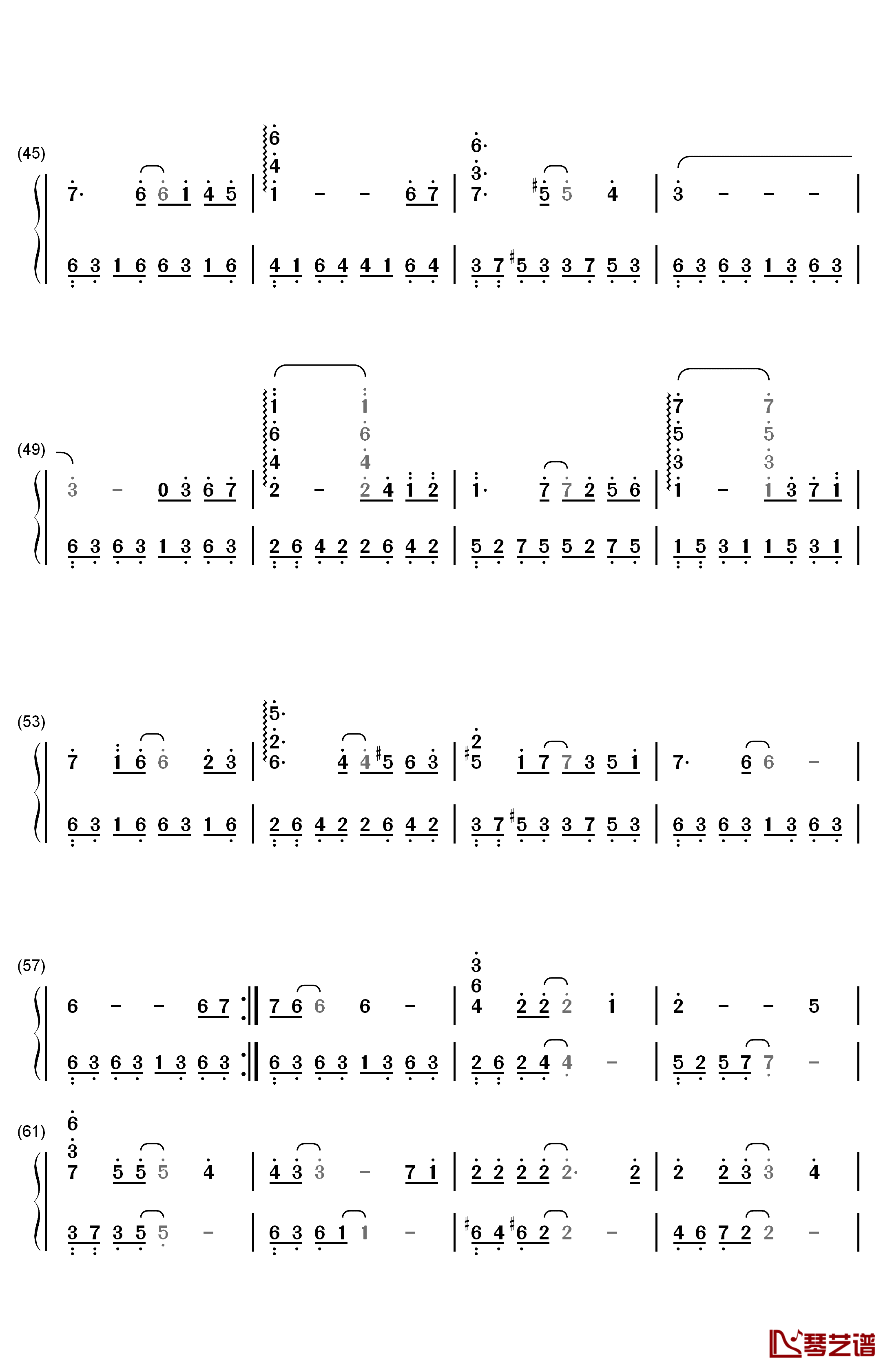 从开始到现在钢琴简谱-数字双手-张信哲3