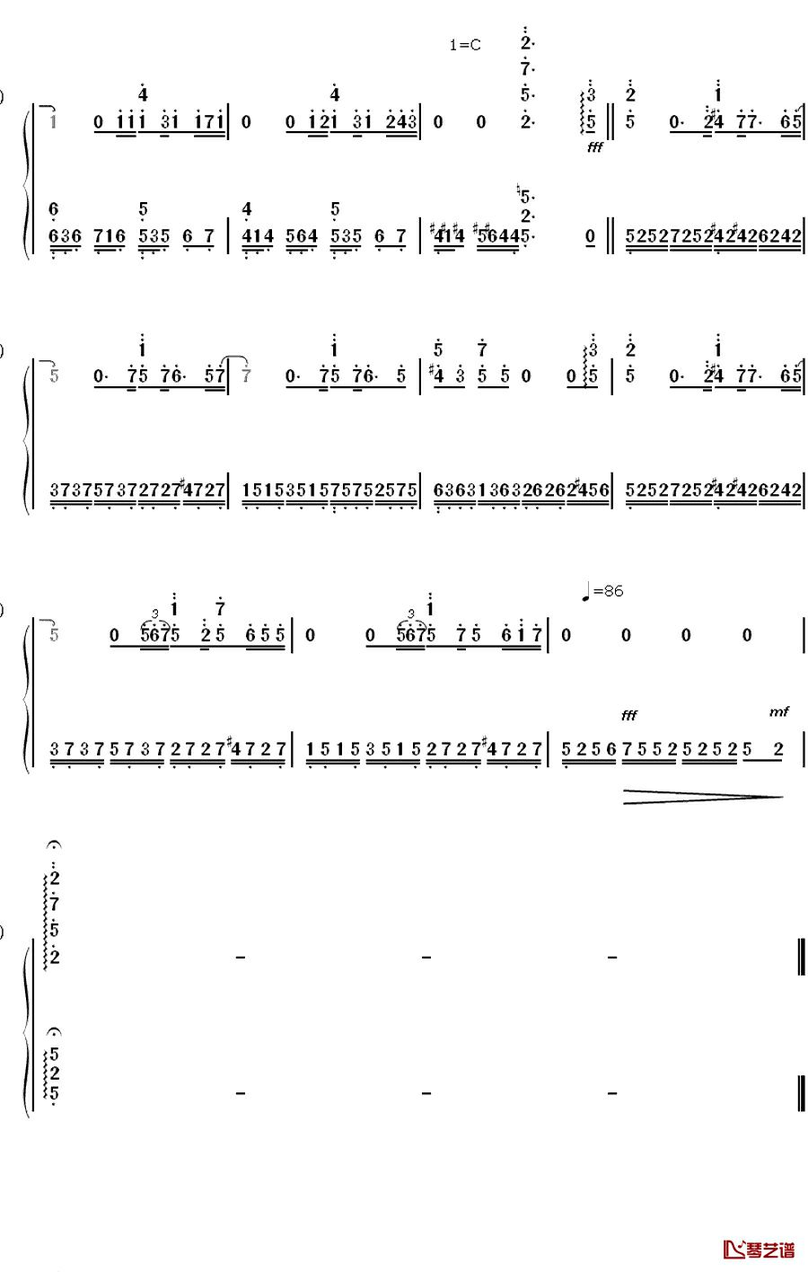 Hello Goodbye&Hello钢琴简谱-数字双手-熊木杏里5