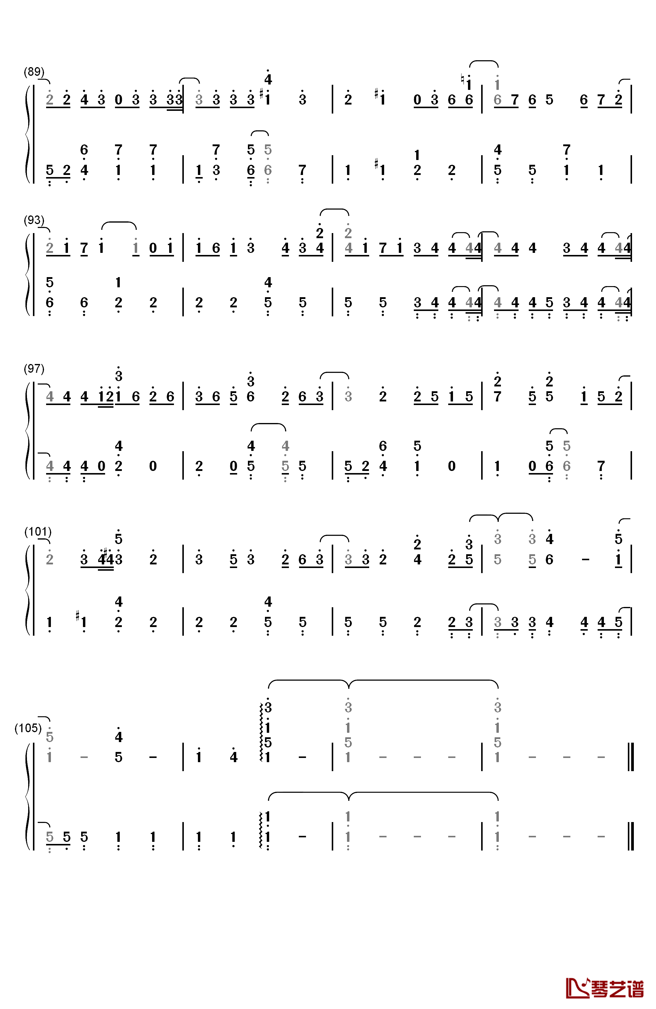 Bittersweet钢琴简谱-数字双手-嵐5