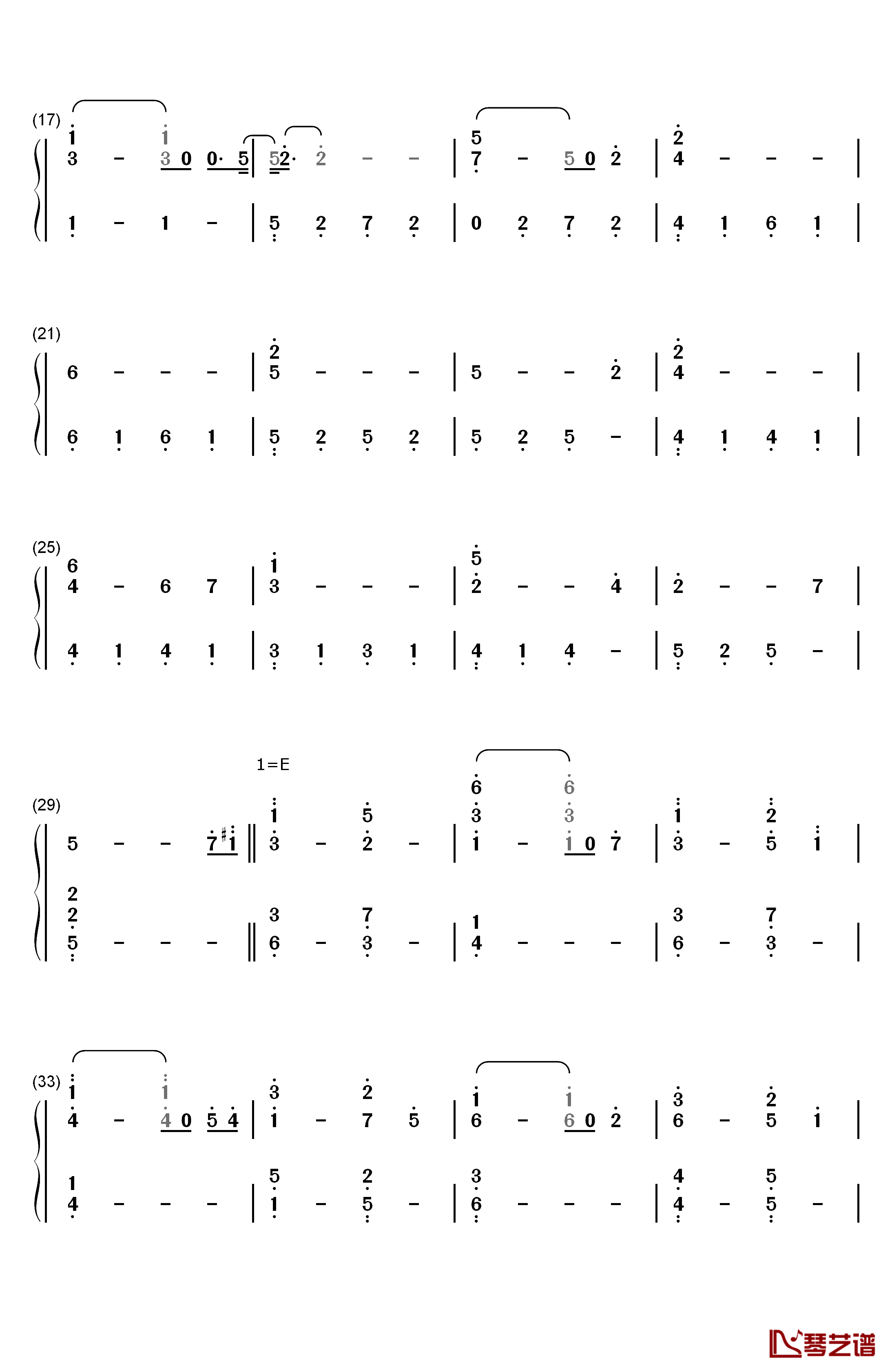 秒速5センチメートル钢琴简谱-数字双手-天门2