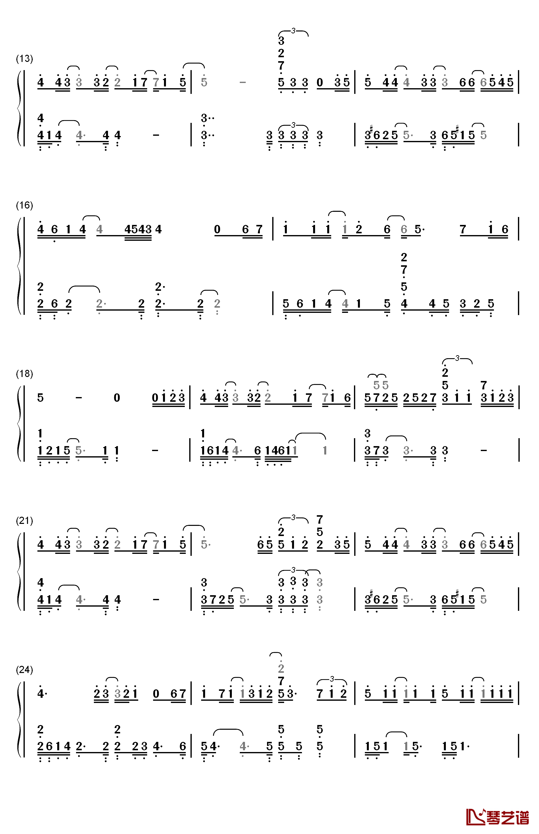 我相信钢琴简谱-数字双手-东方神起2