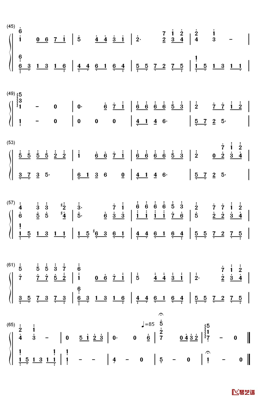 闹够了没有钢琴简谱-数字双手-赖伟锋3