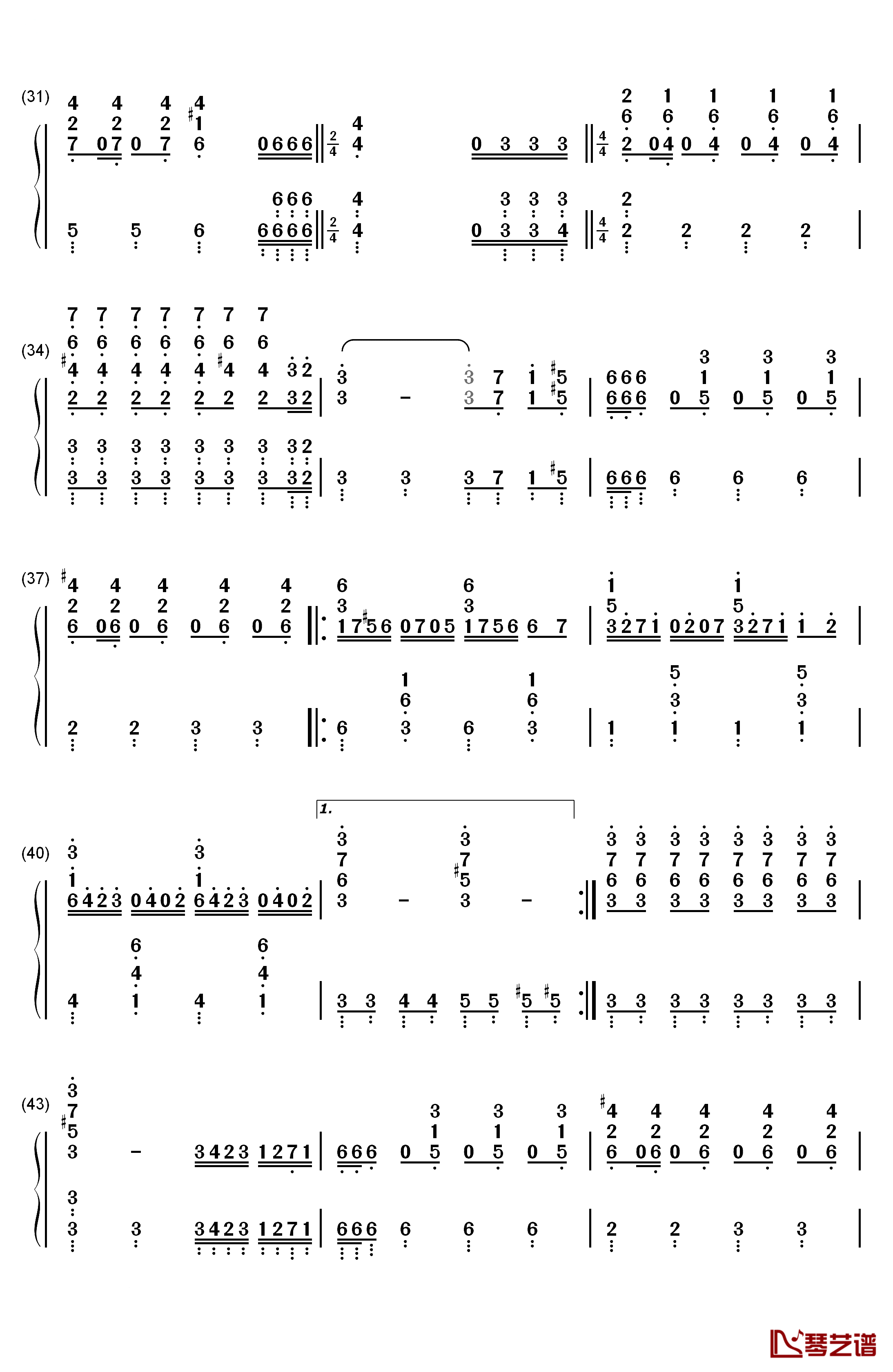 托卡塔曲钢琴简谱-数字双手-理查德克莱德曼3