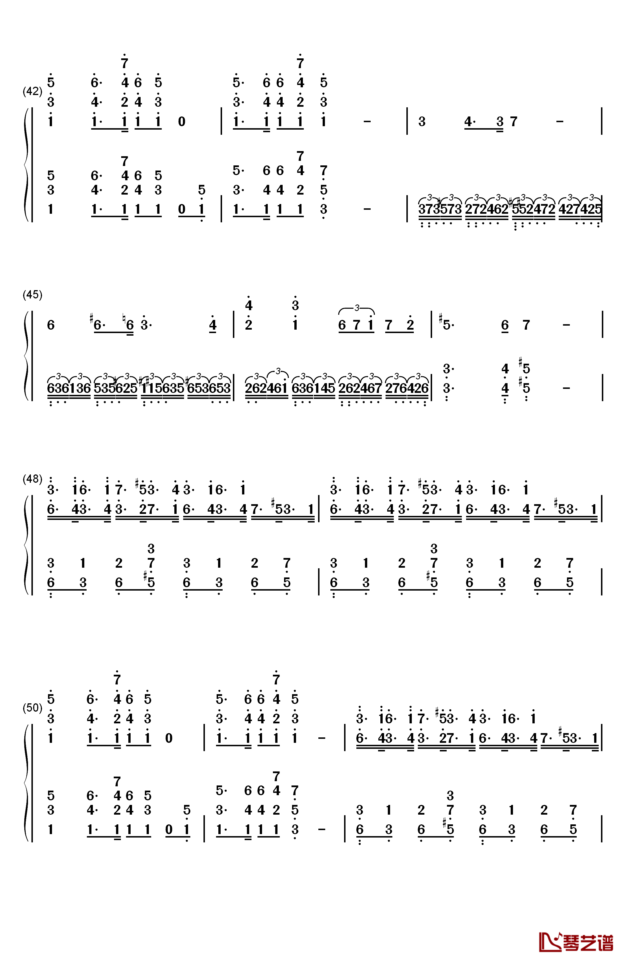 葛里格钢琴协奏曲钢琴简谱-数字双手-马克西姆5