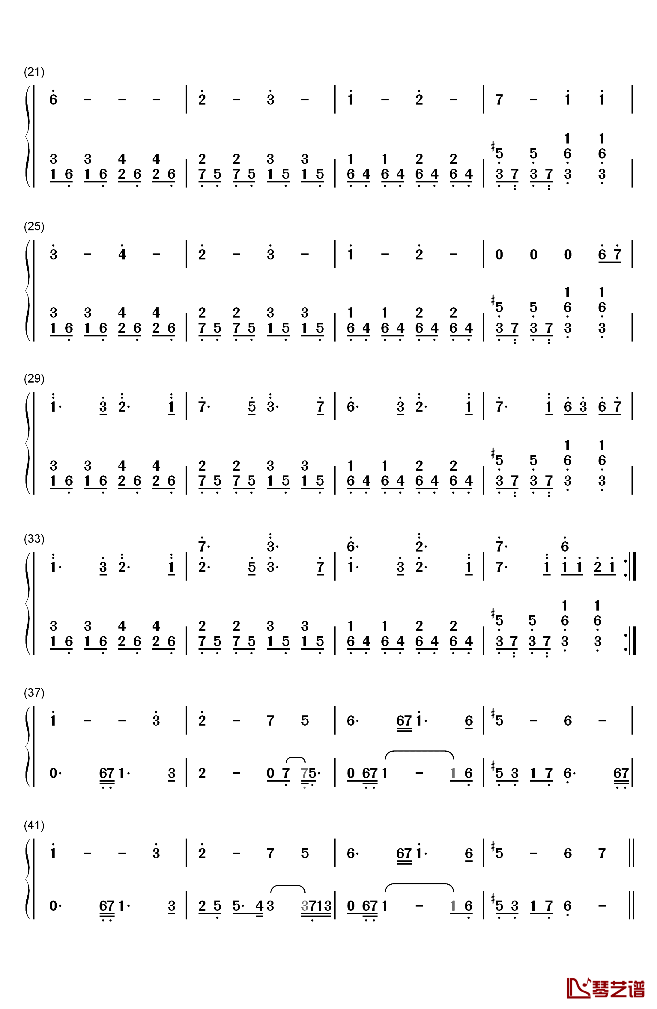 老人与海钢琴简谱-数字双手-海鸣威2