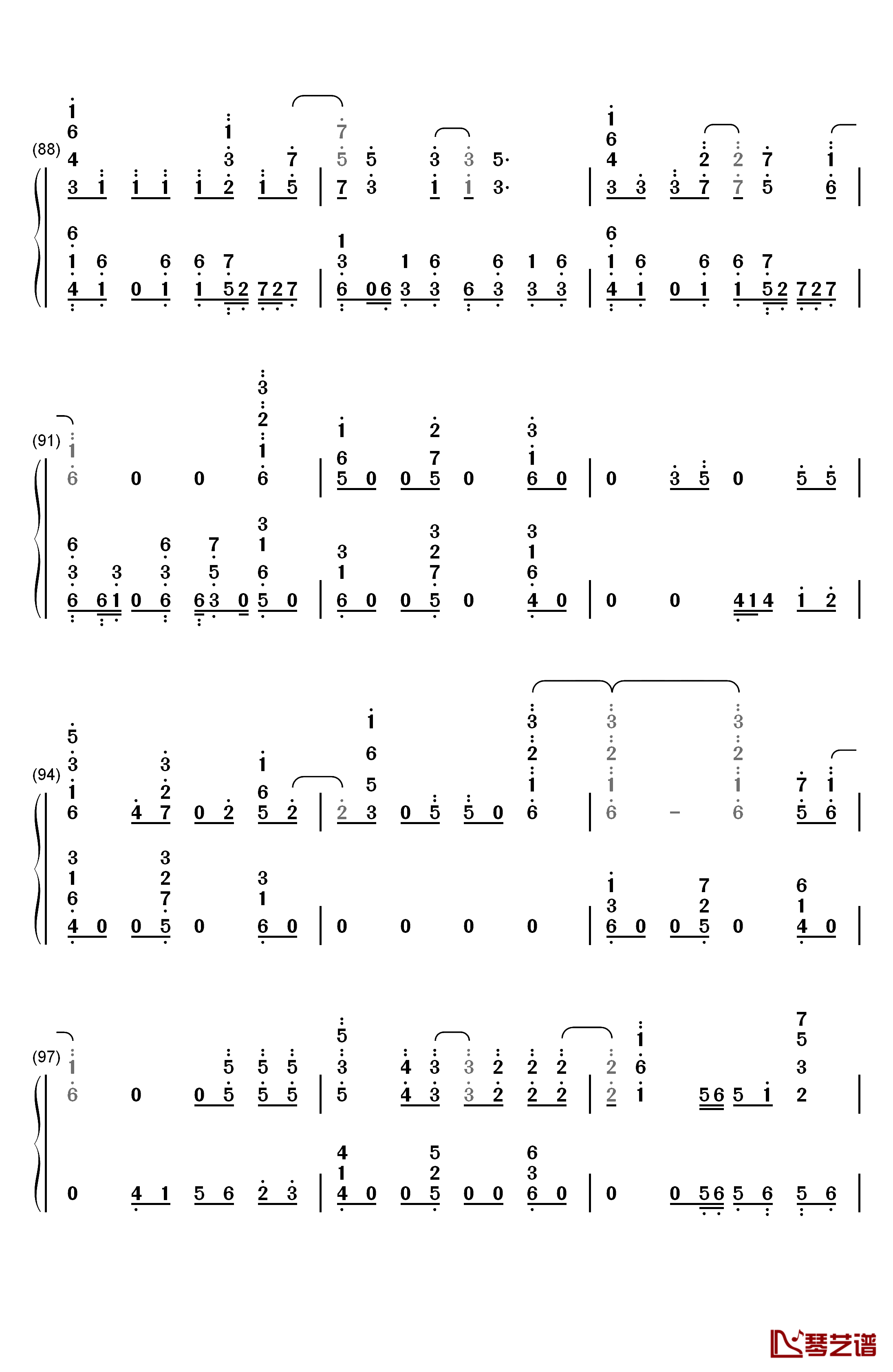 Katharsis钢琴简谱-数字双手-TK from 凛冽时雨9