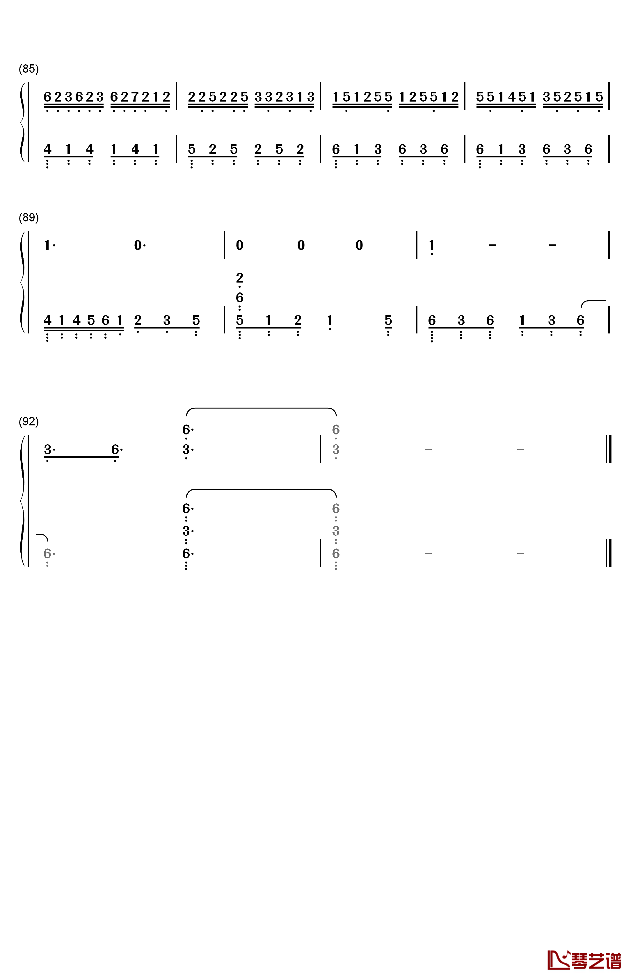 Piano UC钢琴简谱-数字双手-泽野弘之5