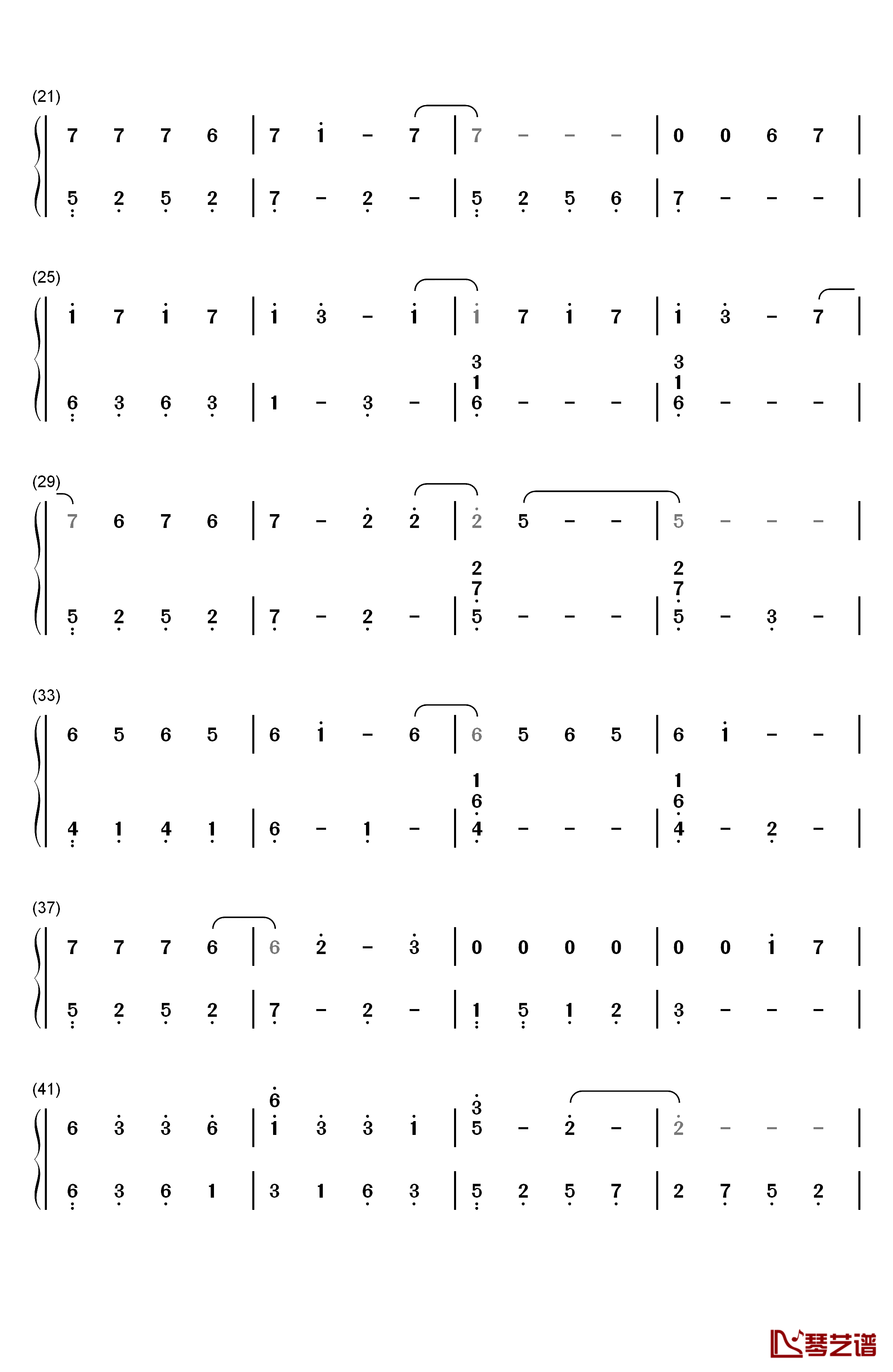 双世恋人钢琴简谱-数字双手-贺敬轩2