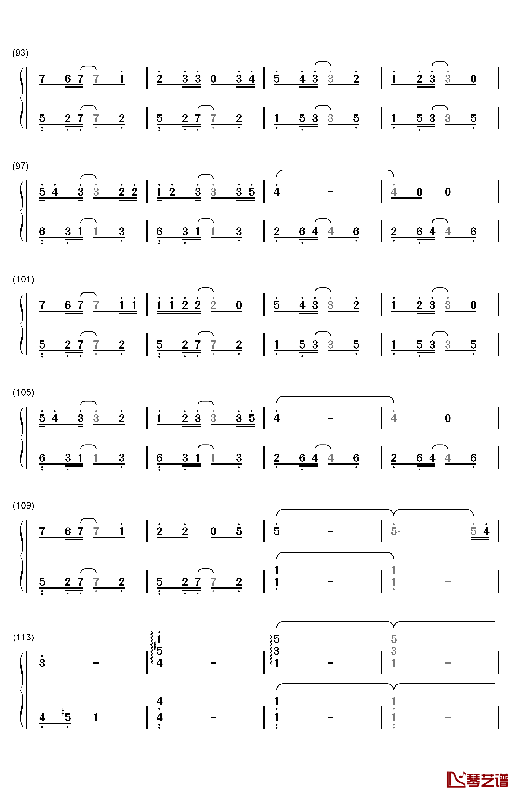 你一言我一语钢琴简谱-数字双手-李健5