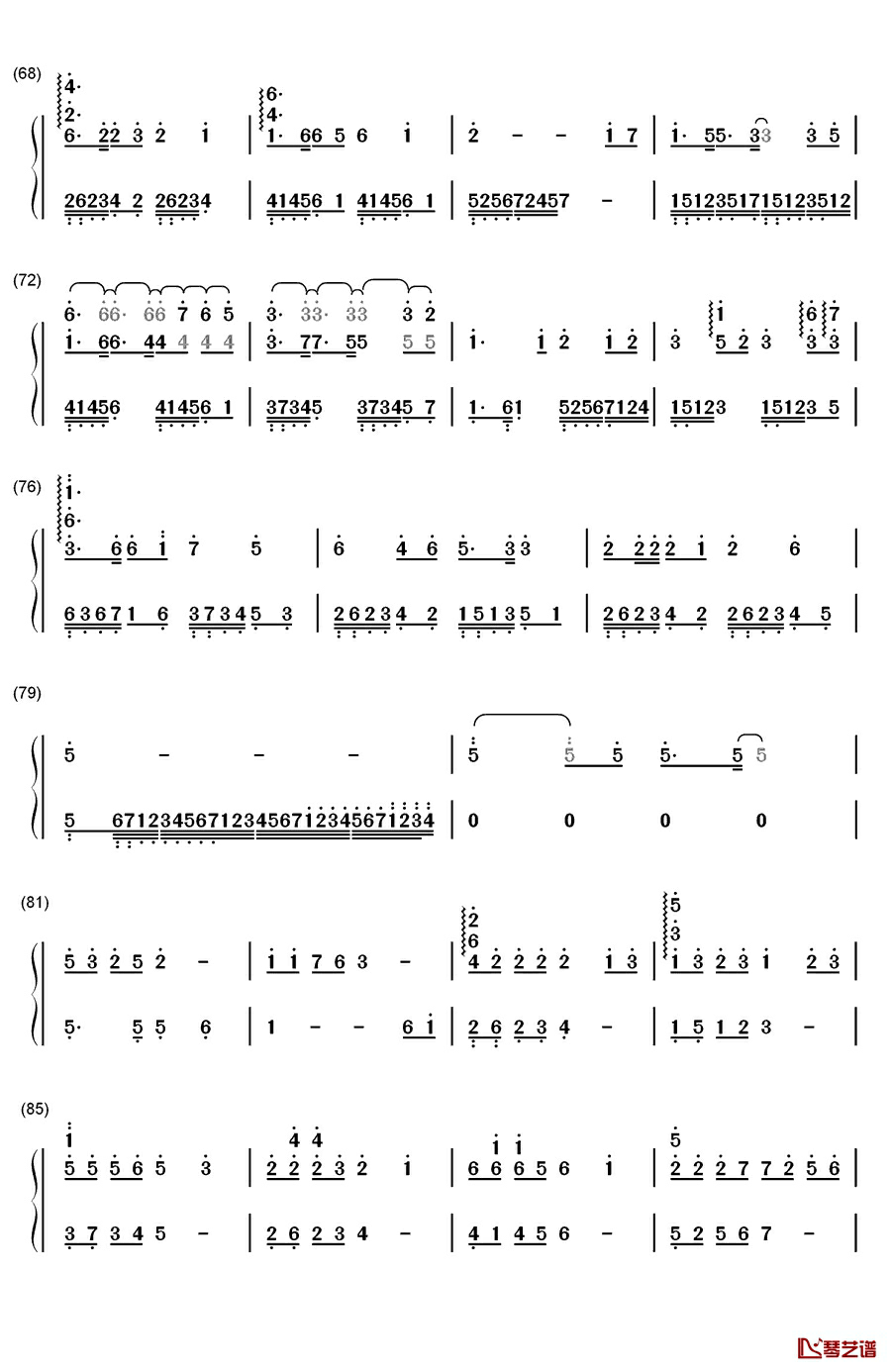 耶和华是爱钢琴简谱-数字双手-未知4