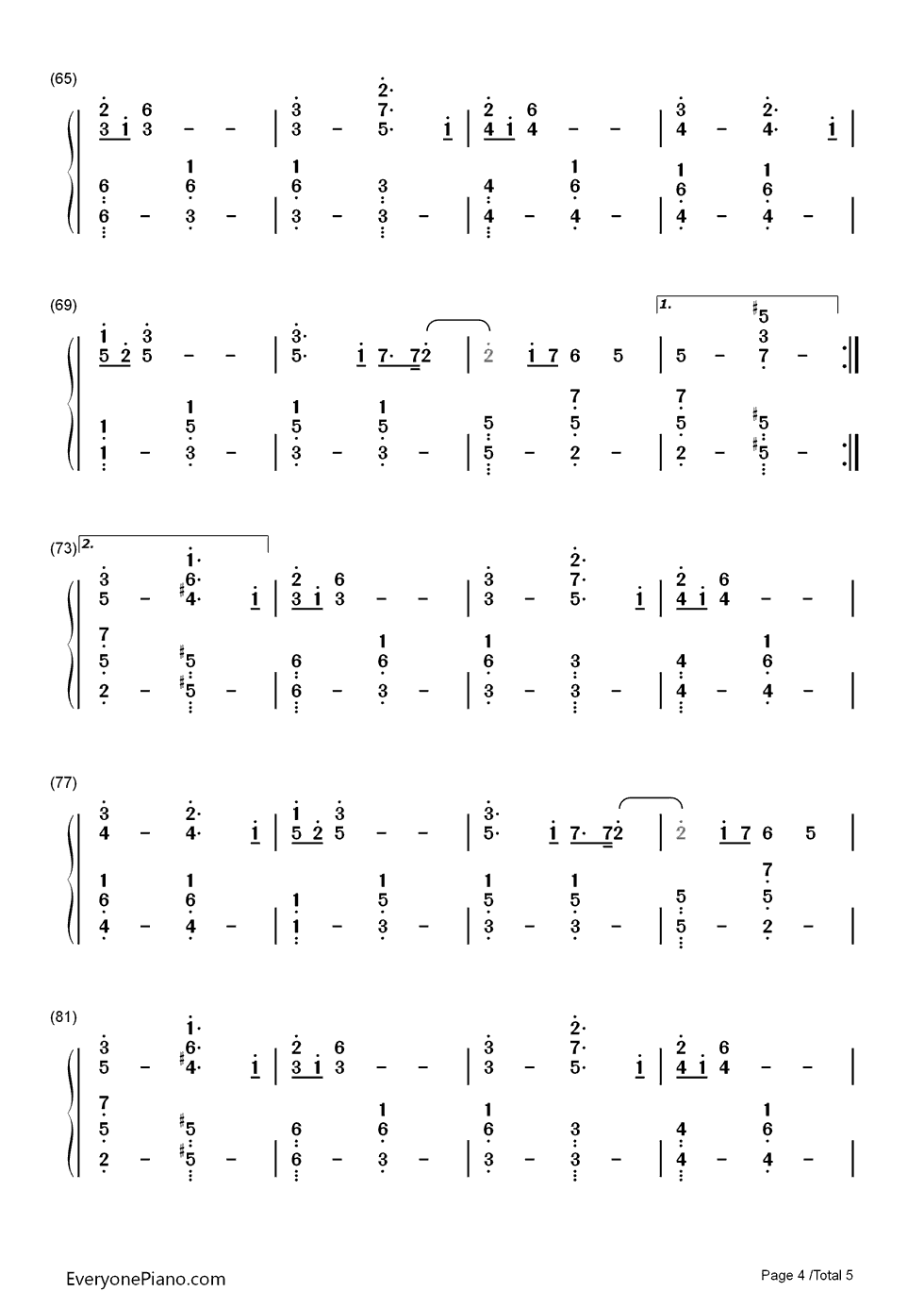 Bird Set Free钢琴简谱-数字双手-Sia Furler4