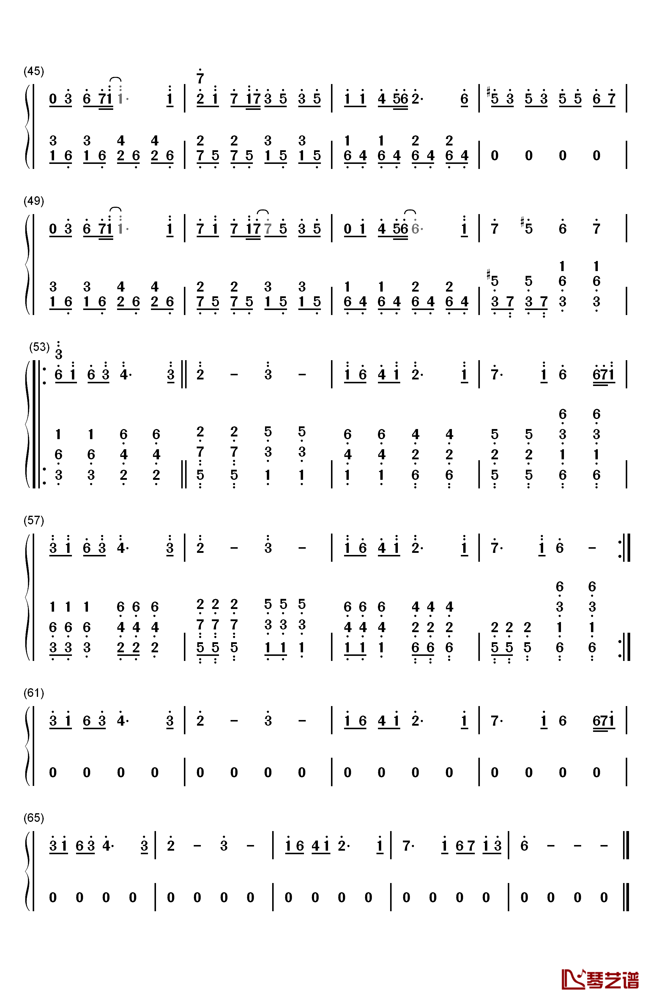 老人与海钢琴简谱-数字双手-海鸣威3