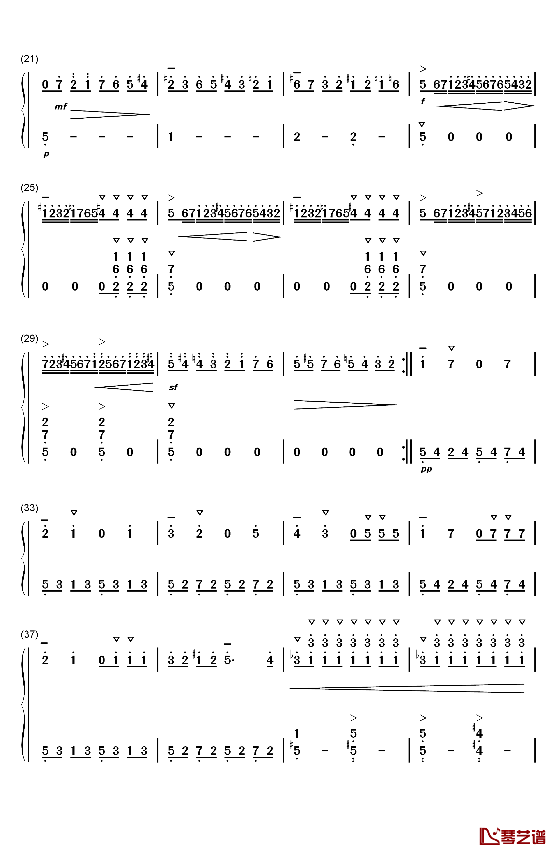 库劳小奏鸣曲OP.20 NO.1钢琴简谱-数字双手-库劳2