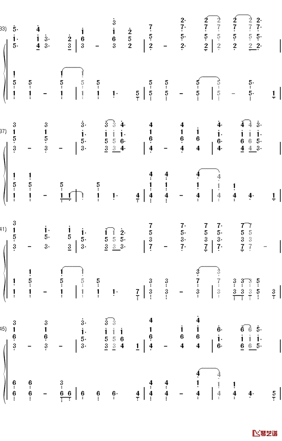 Fix You钢琴简谱-数字双手-Coldplay8