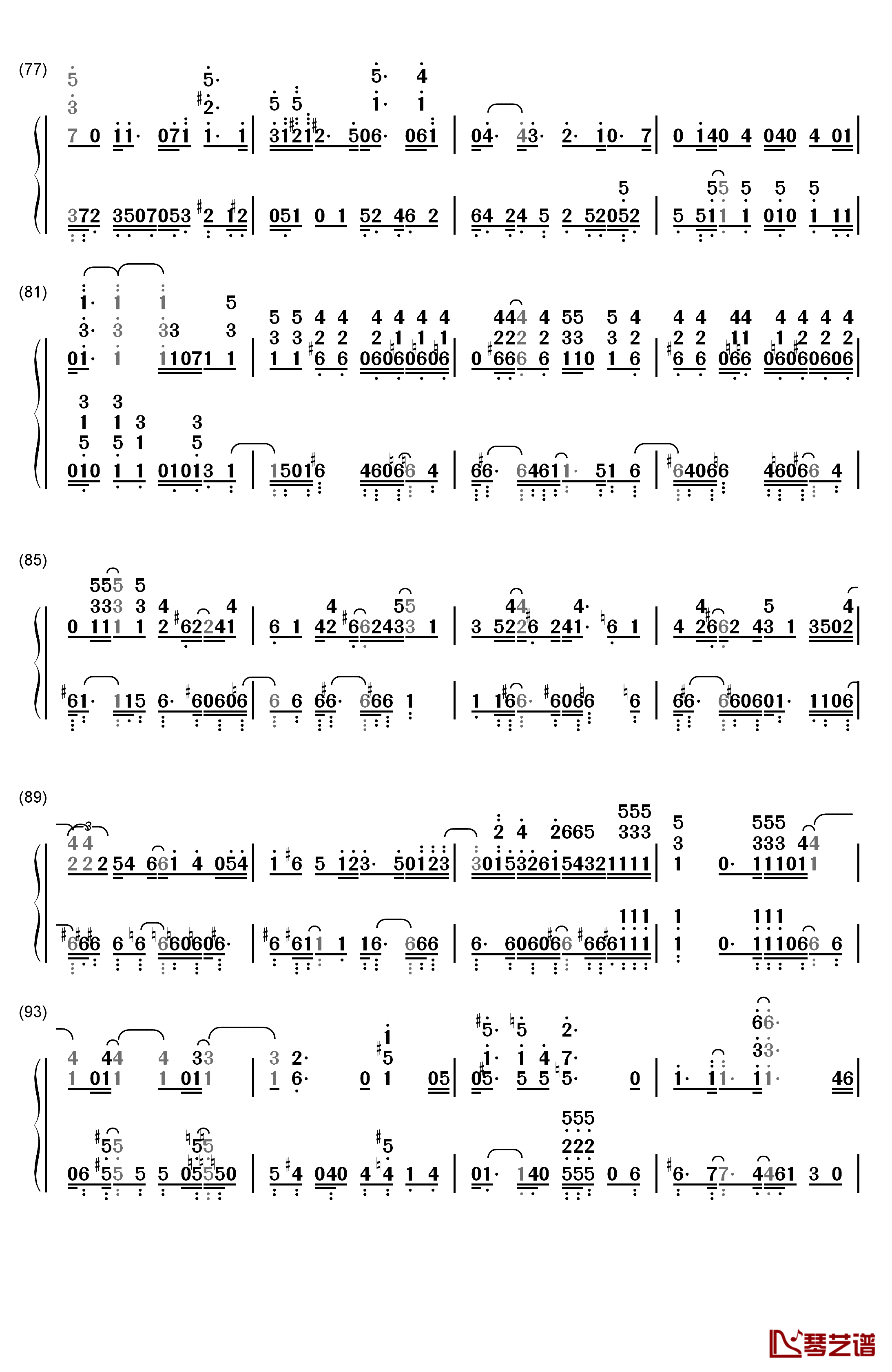 Bon Voyage钢琴简谱-数字双手-Bon-Bon Blanco5