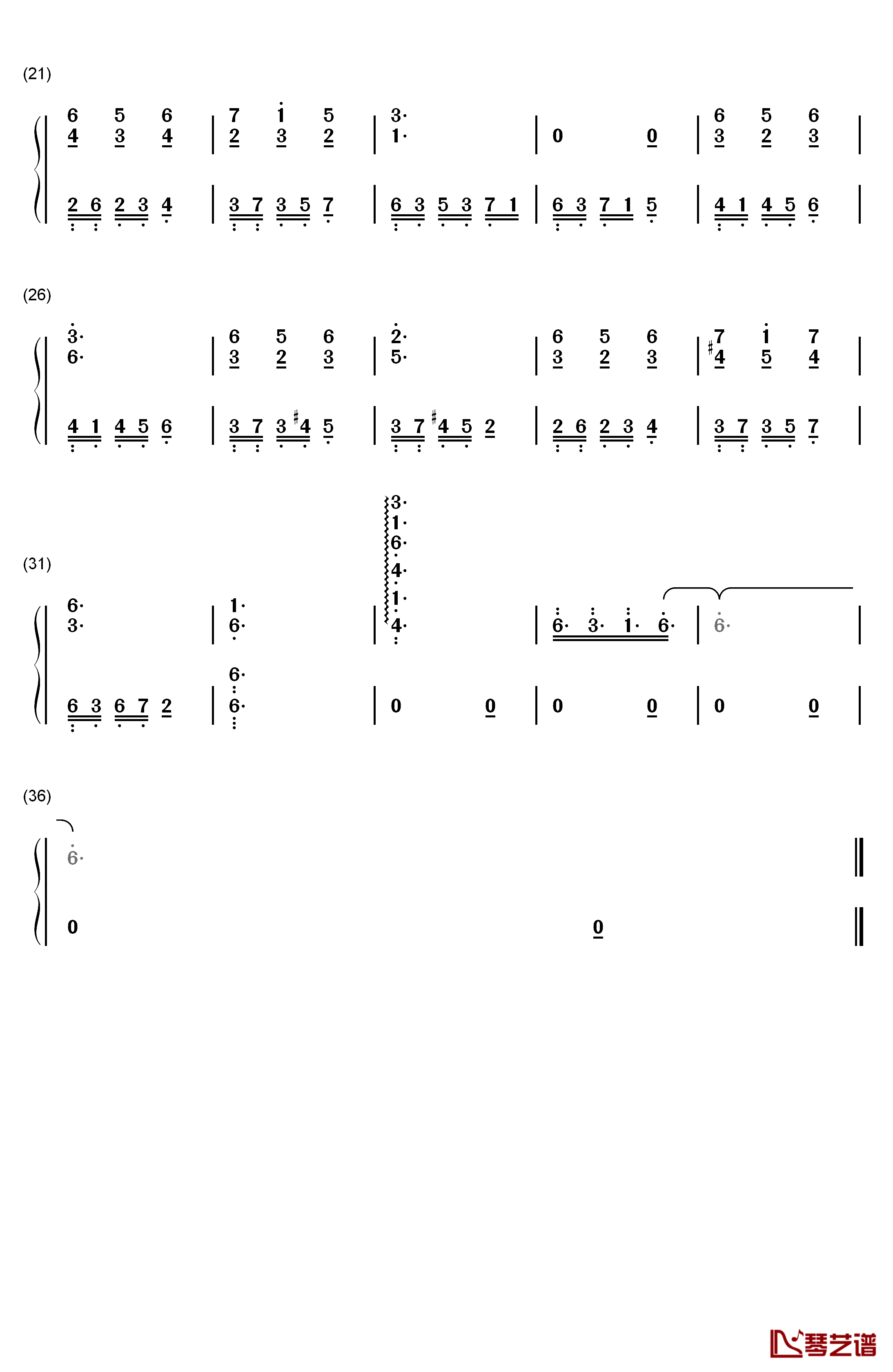 かがみだけ違うクラスになっちゃった钢琴简谱-数字双手-神前晓2