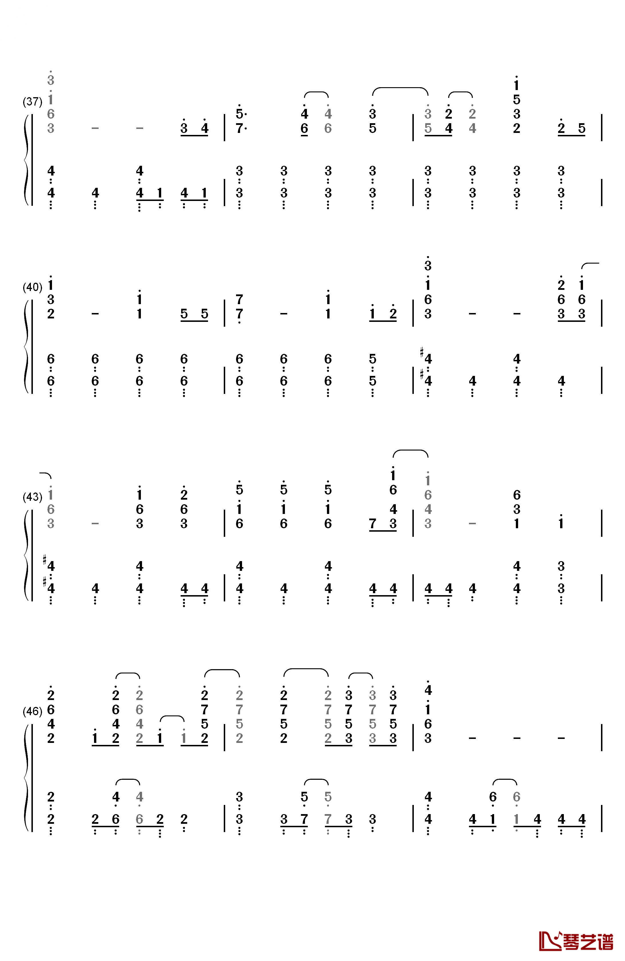 コネクト钢琴简谱-数字双手-ClariS4