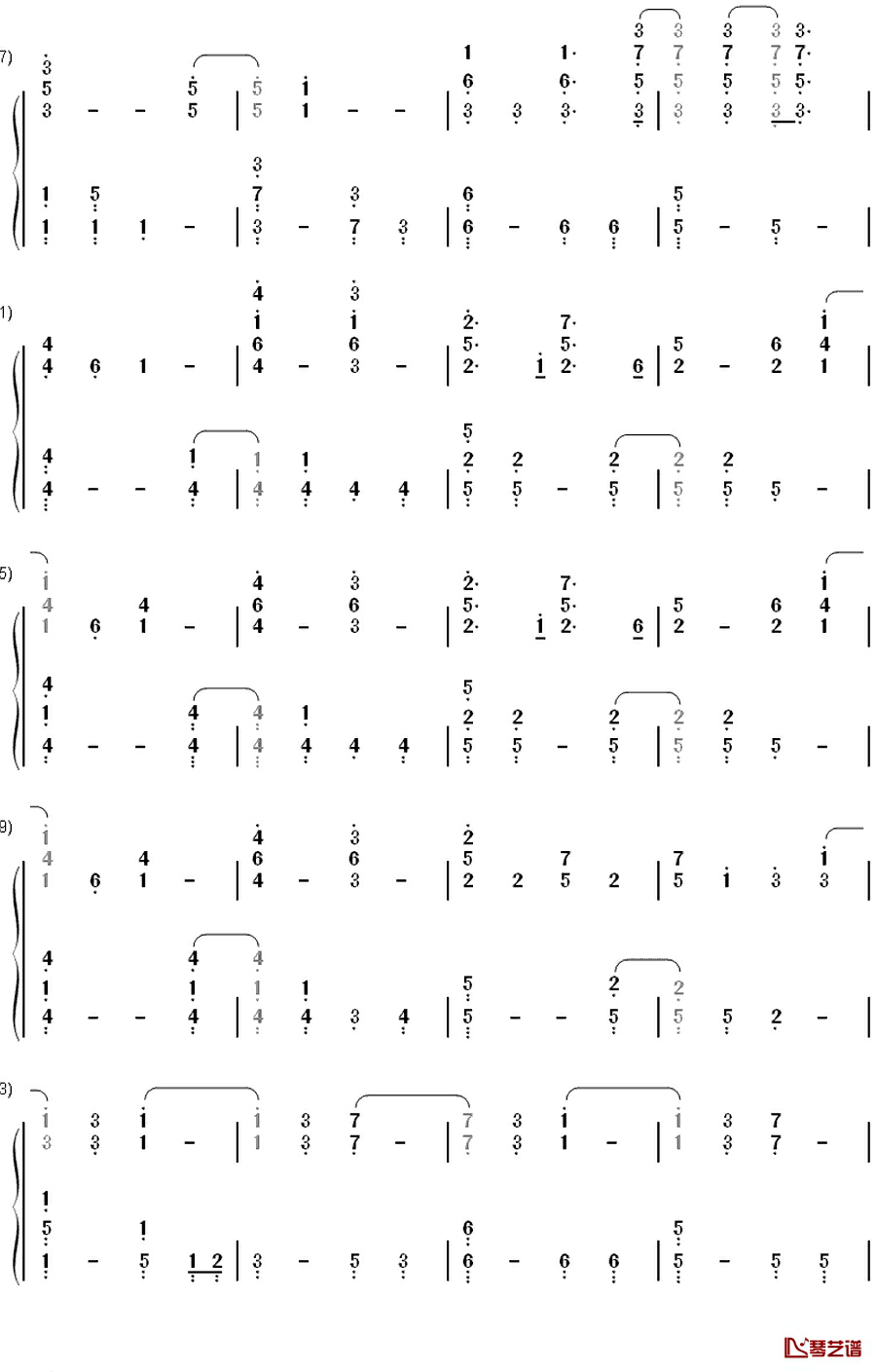 Fix You钢琴简谱-数字双手-Coldplay3