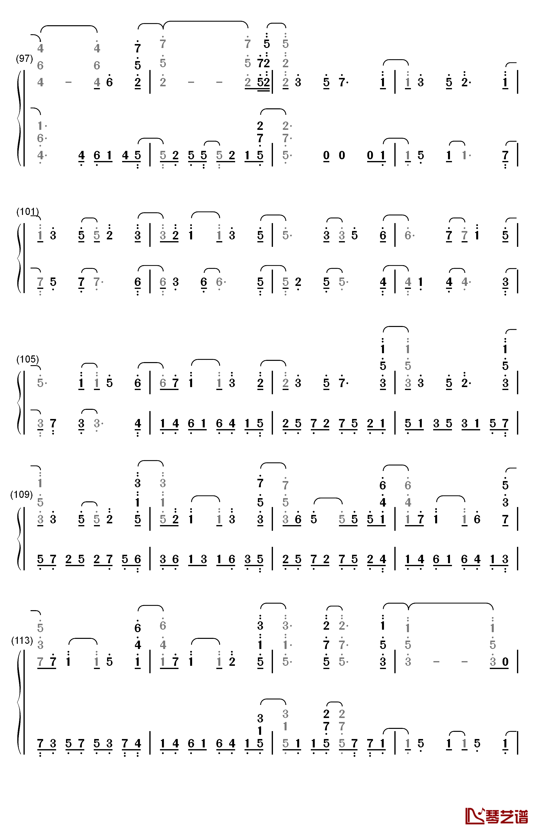 我们的合唱歌钢琴简谱-数字双手-2R6