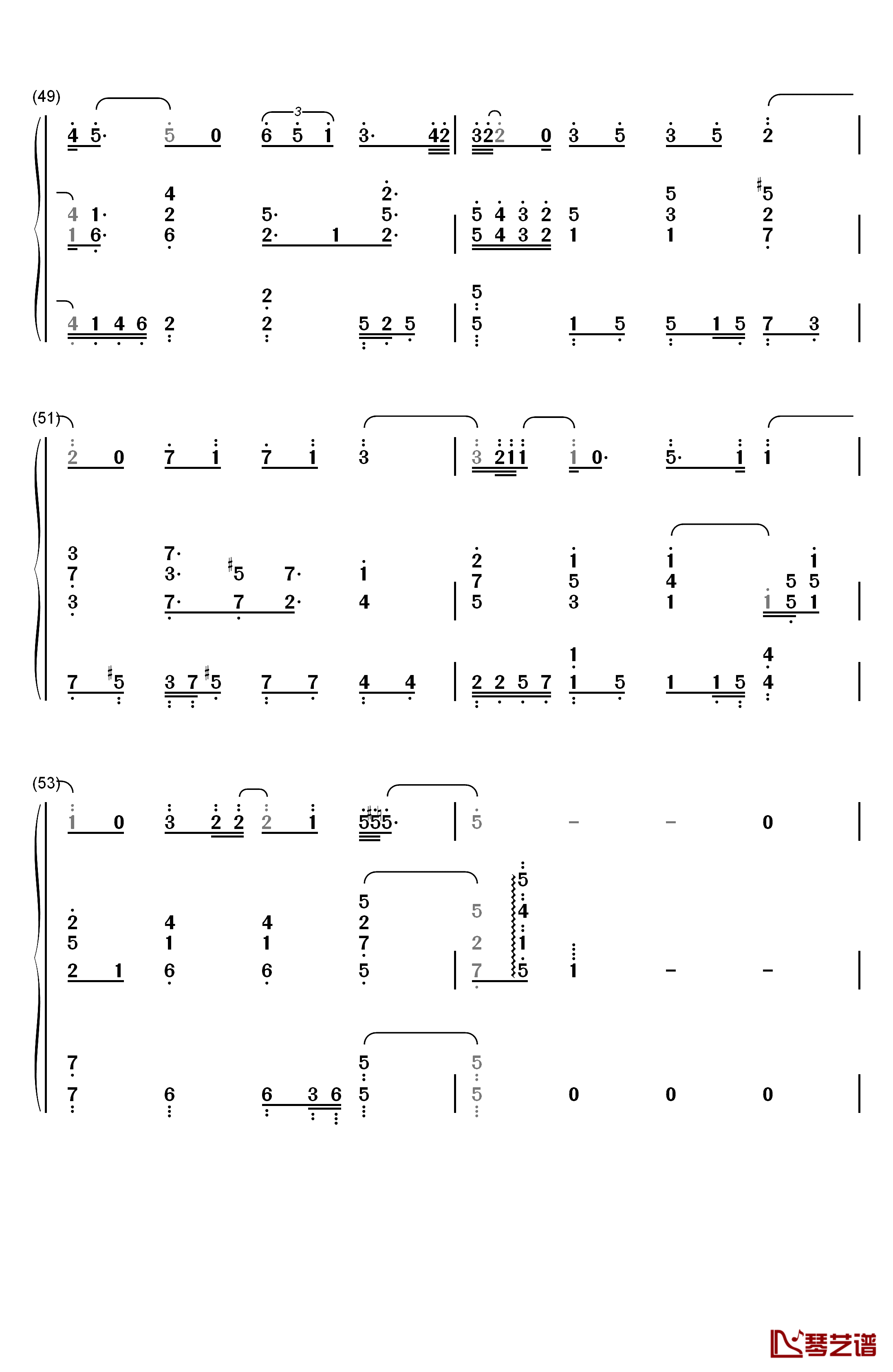 学不会钢琴简谱-数字双手-林俊杰7