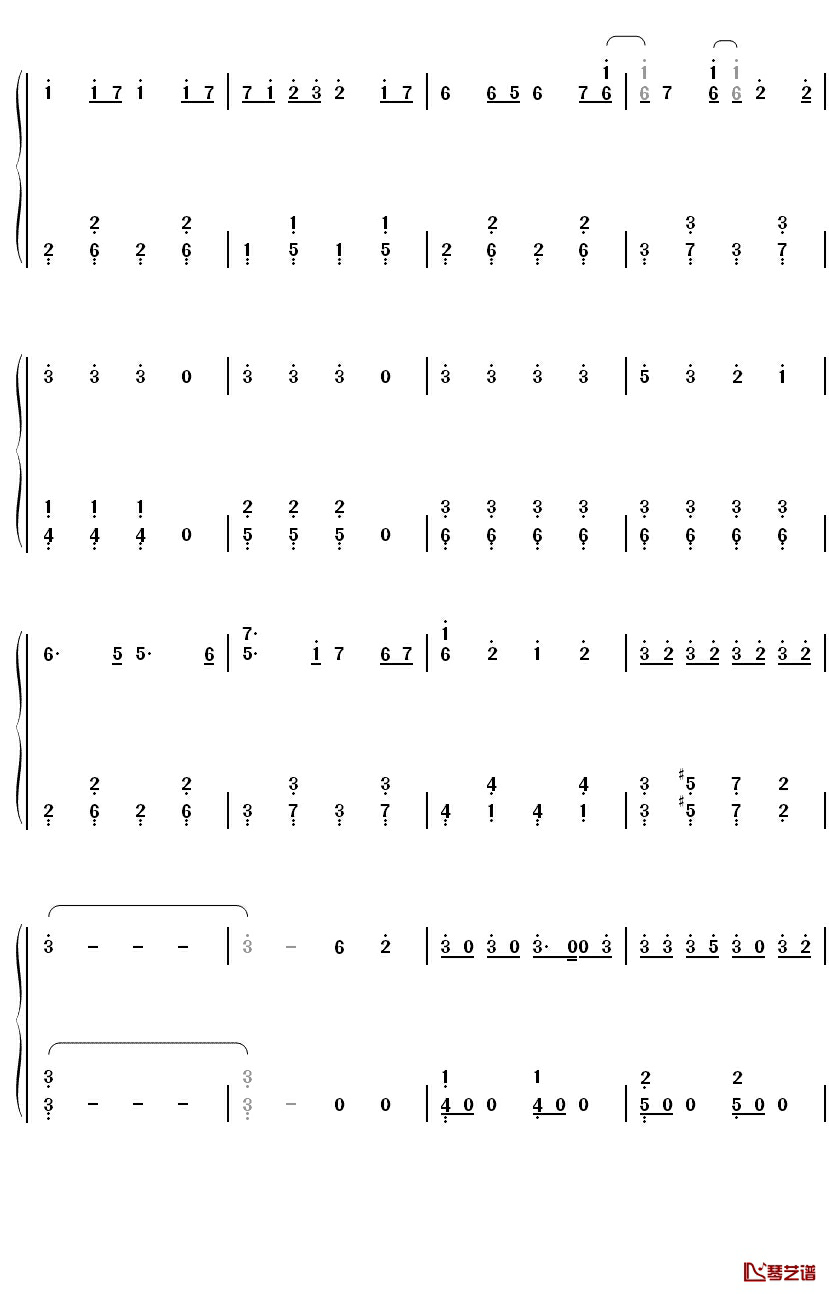 桜前线异常ナシ钢琴简谱-数字双手-初音ミク5