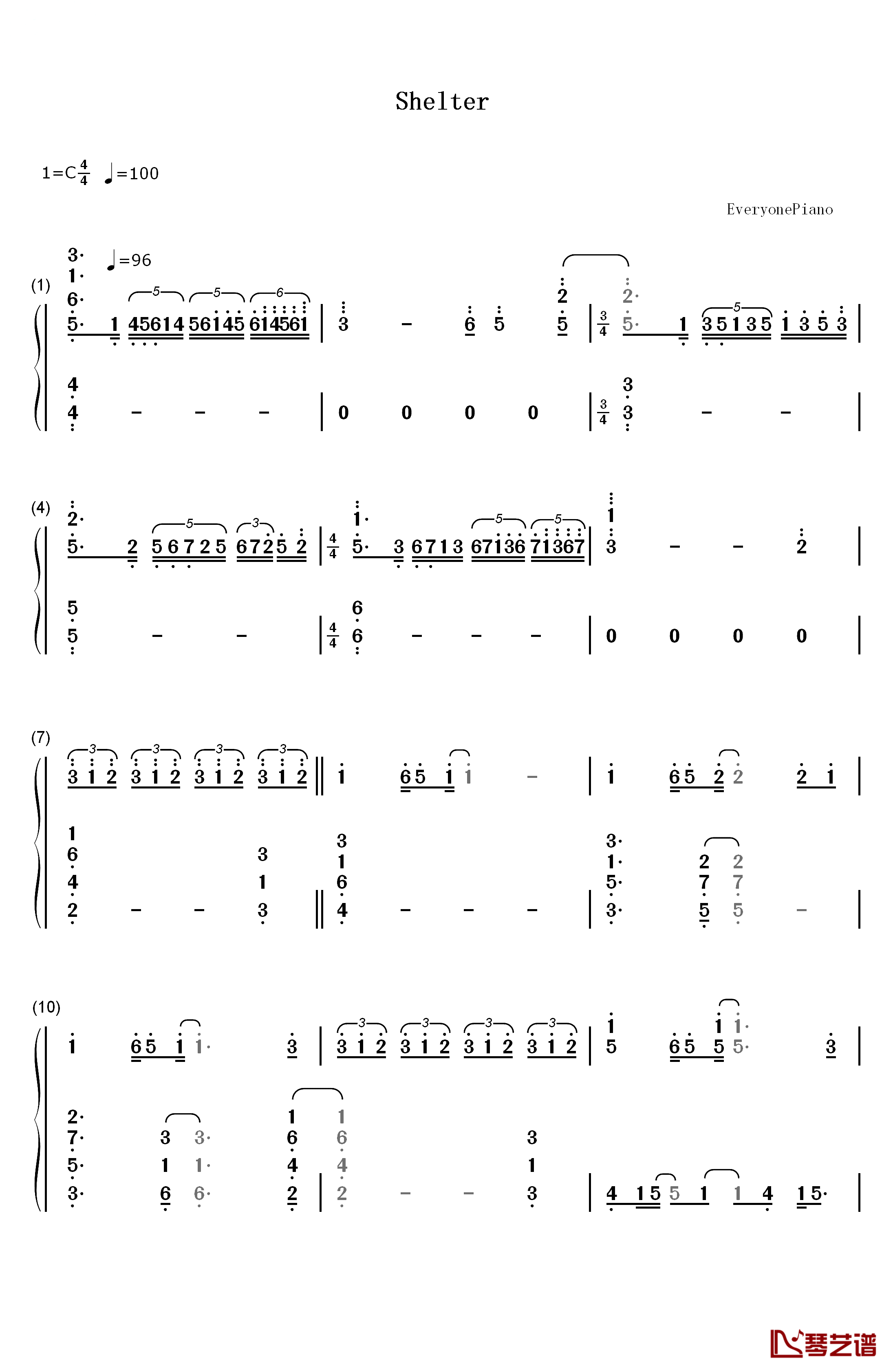 Shelter钢琴简谱-数字双手-Porter Robinson&Madeon1