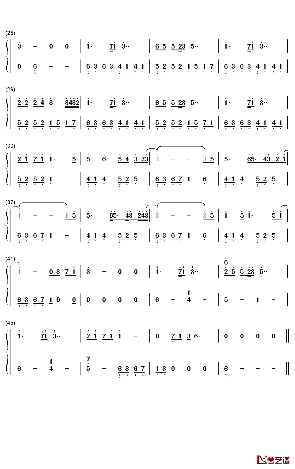 曾经拥有钢琴简谱-数字双手-未知2