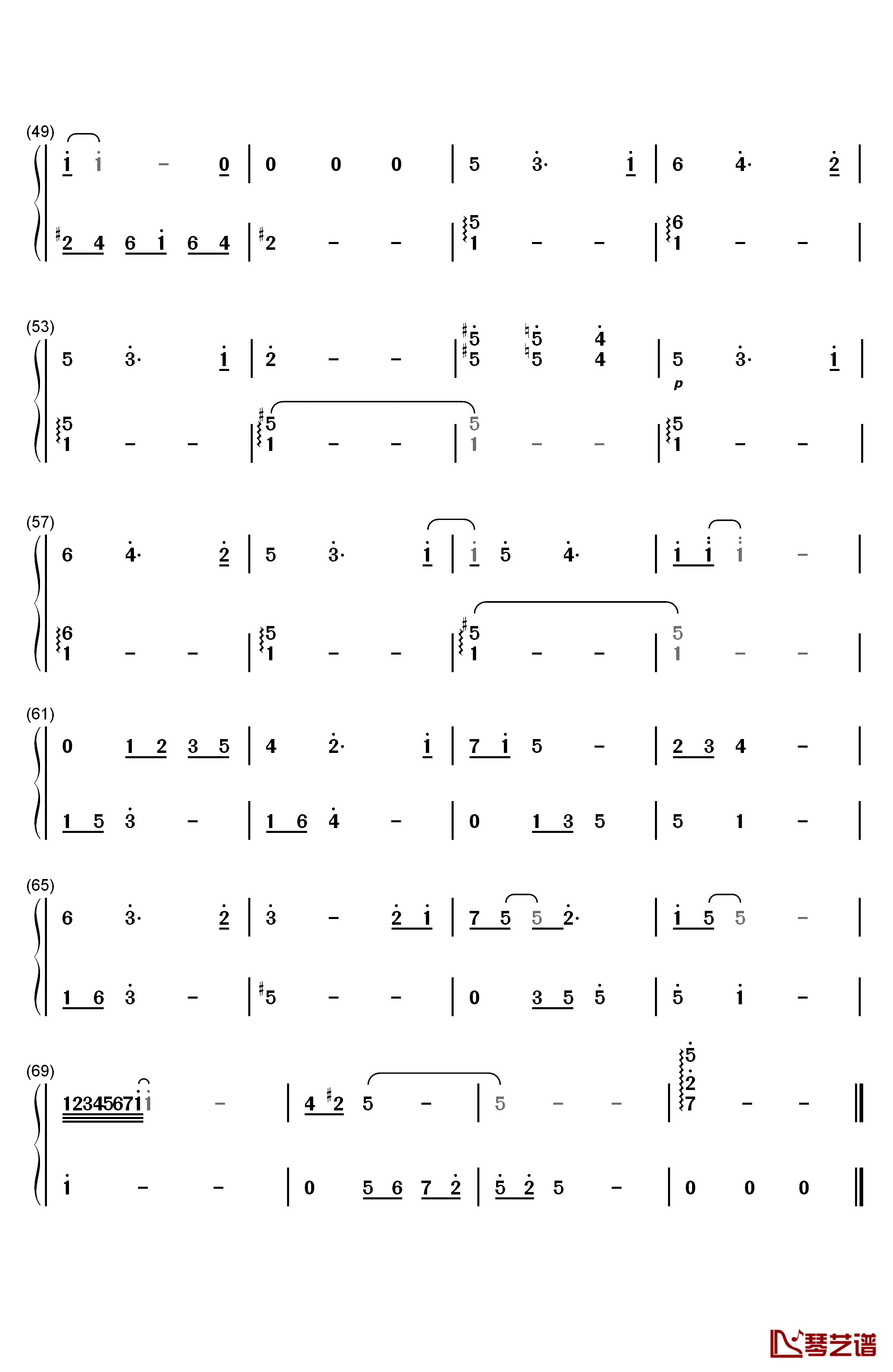 space love钢琴简谱-数字双手-高润荷3