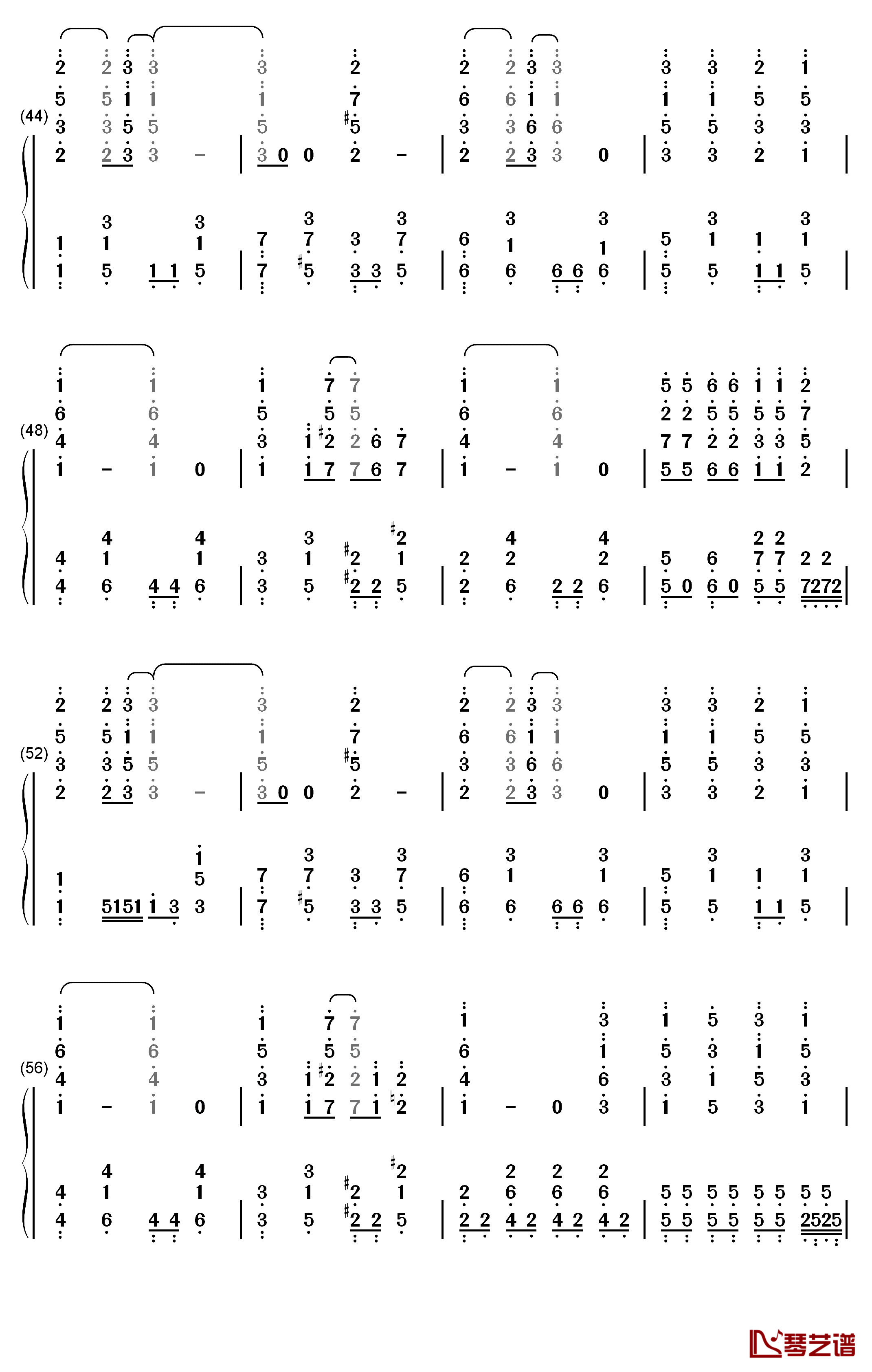 Lets go ライフリング４钢琴简谱-数字双手-Rifling 44