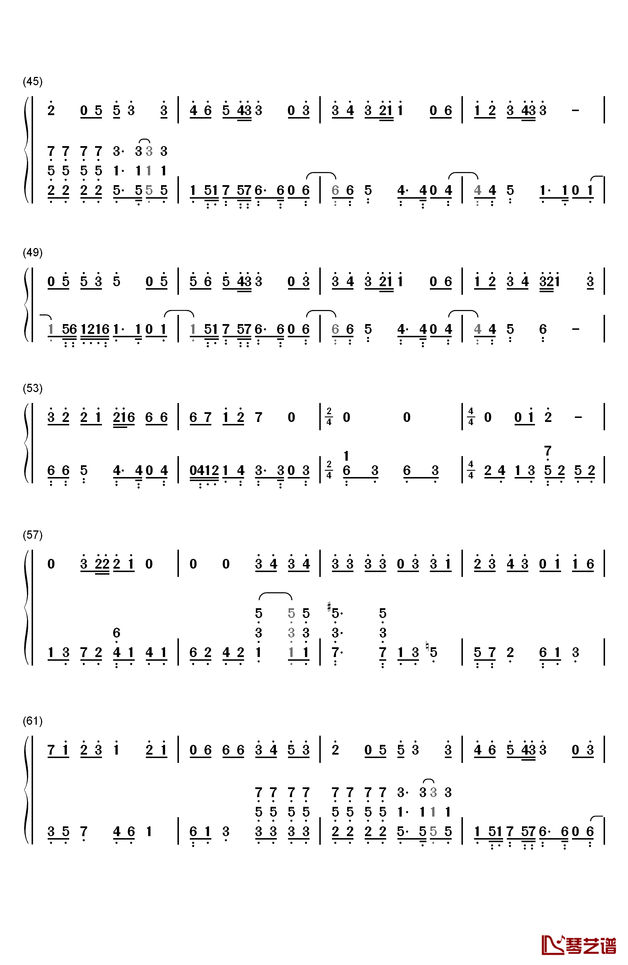 第一次爱的人钢琴简谱-数字双手-王心凌3