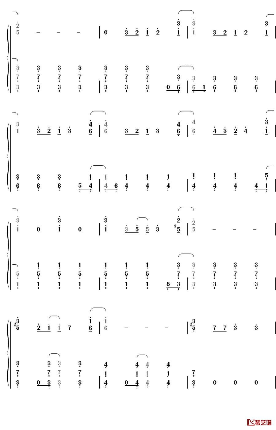 ハート・エレキ钢琴简谱-数字双手-AKB486