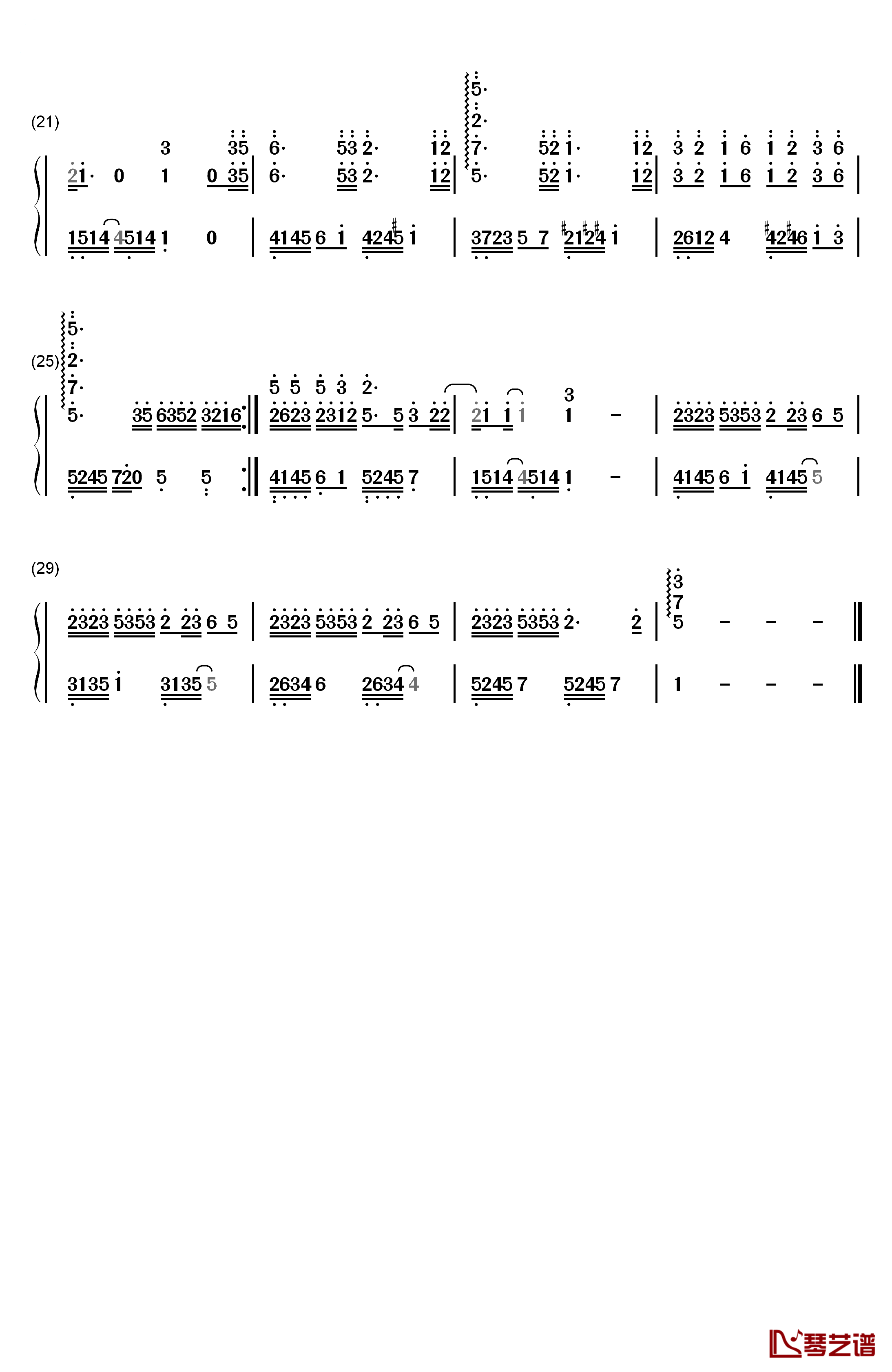 青花瓷钢琴简谱-数字双手-周杰伦2