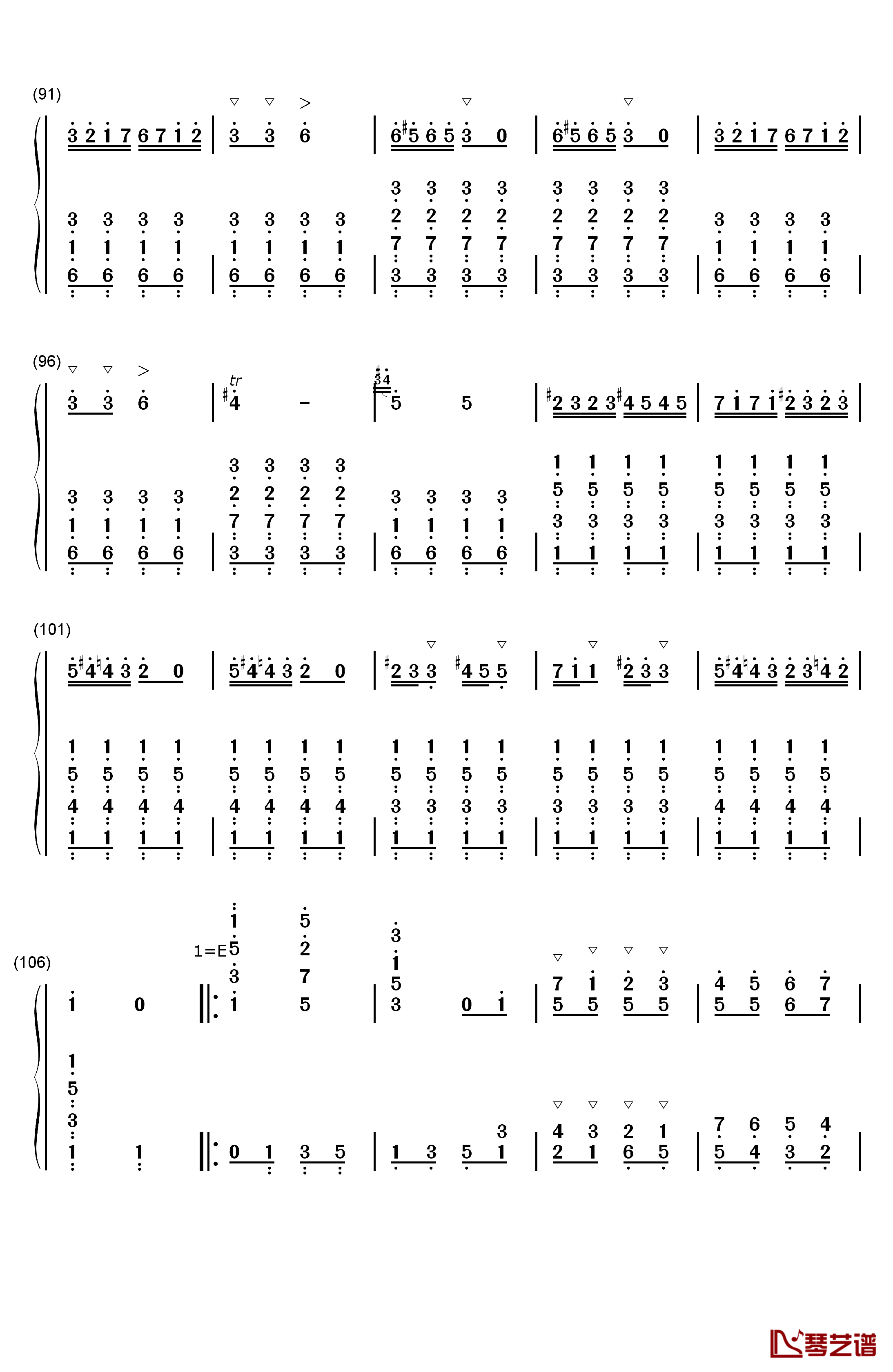 丢失一分钱的愤怒钢琴简谱-数字双手-贝多芬5