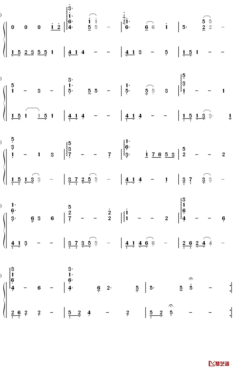 星ばかり见ていた钢琴简谱-数字双手-松冈纯也3