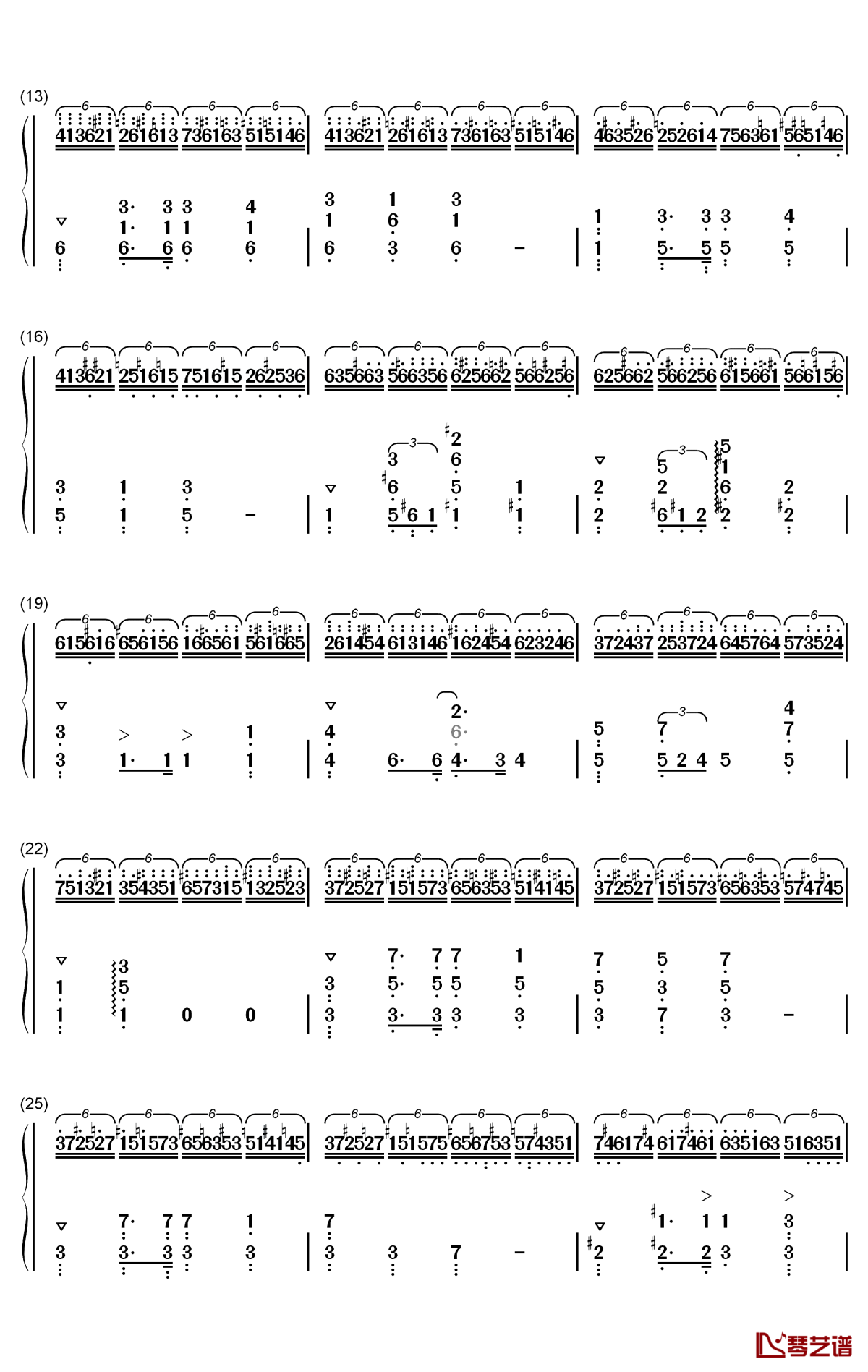 肖邦练习曲第23首钢琴简谱-数字双手-肖邦2