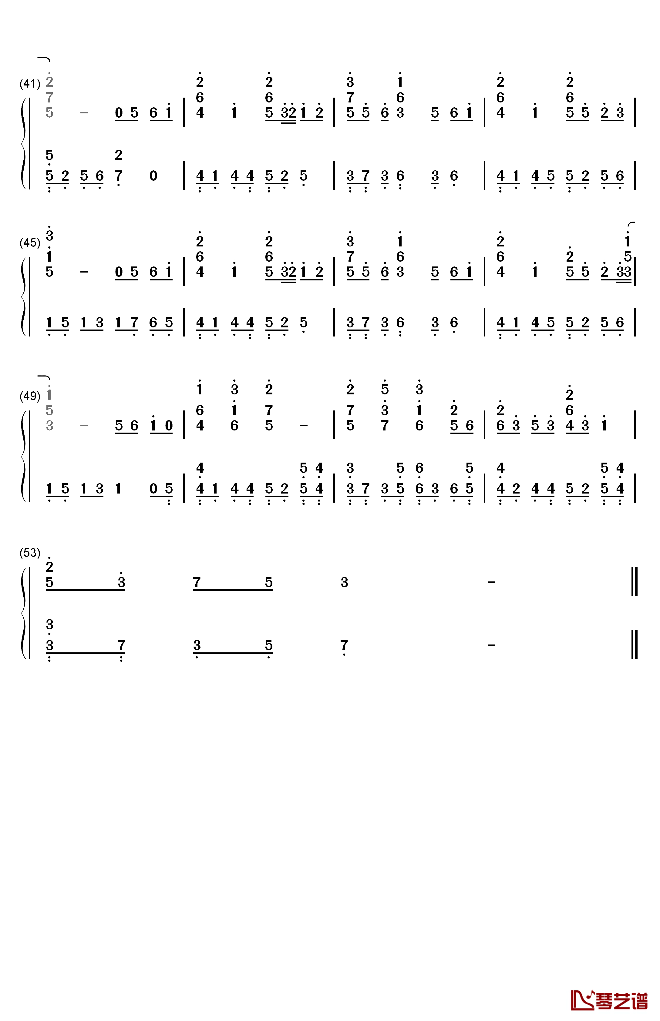 悠悠飘落钢琴简谱-数字双手-sona3