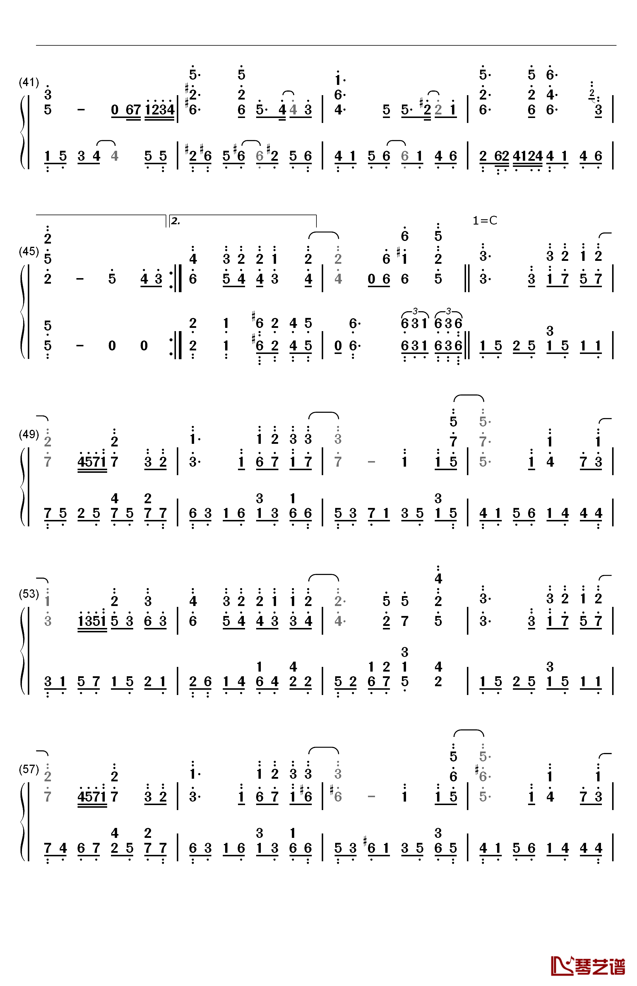 约定钢琴简谱-数字双手-光良3