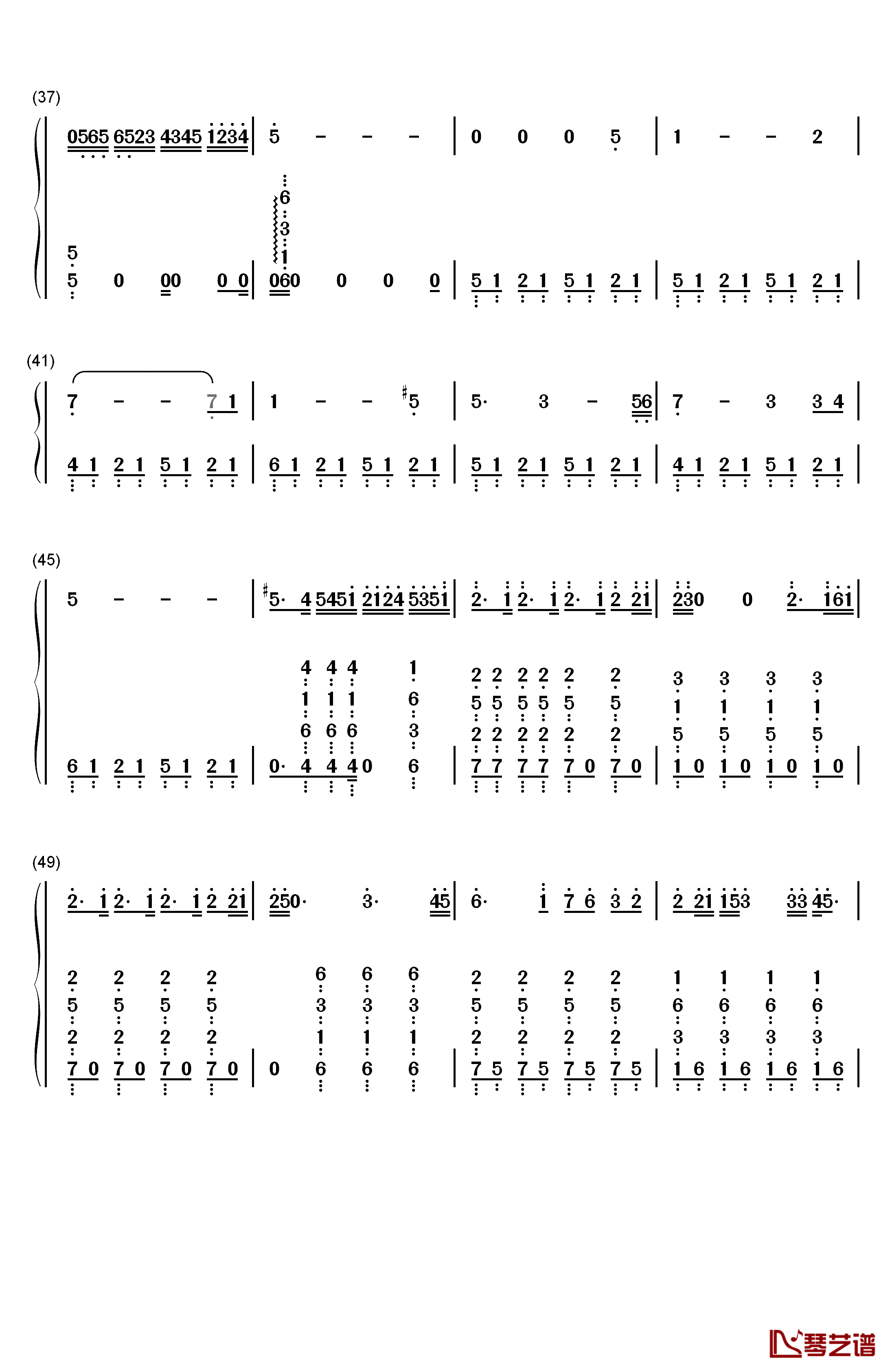 告白之夜钢琴简谱-数字双手-Ayasa3