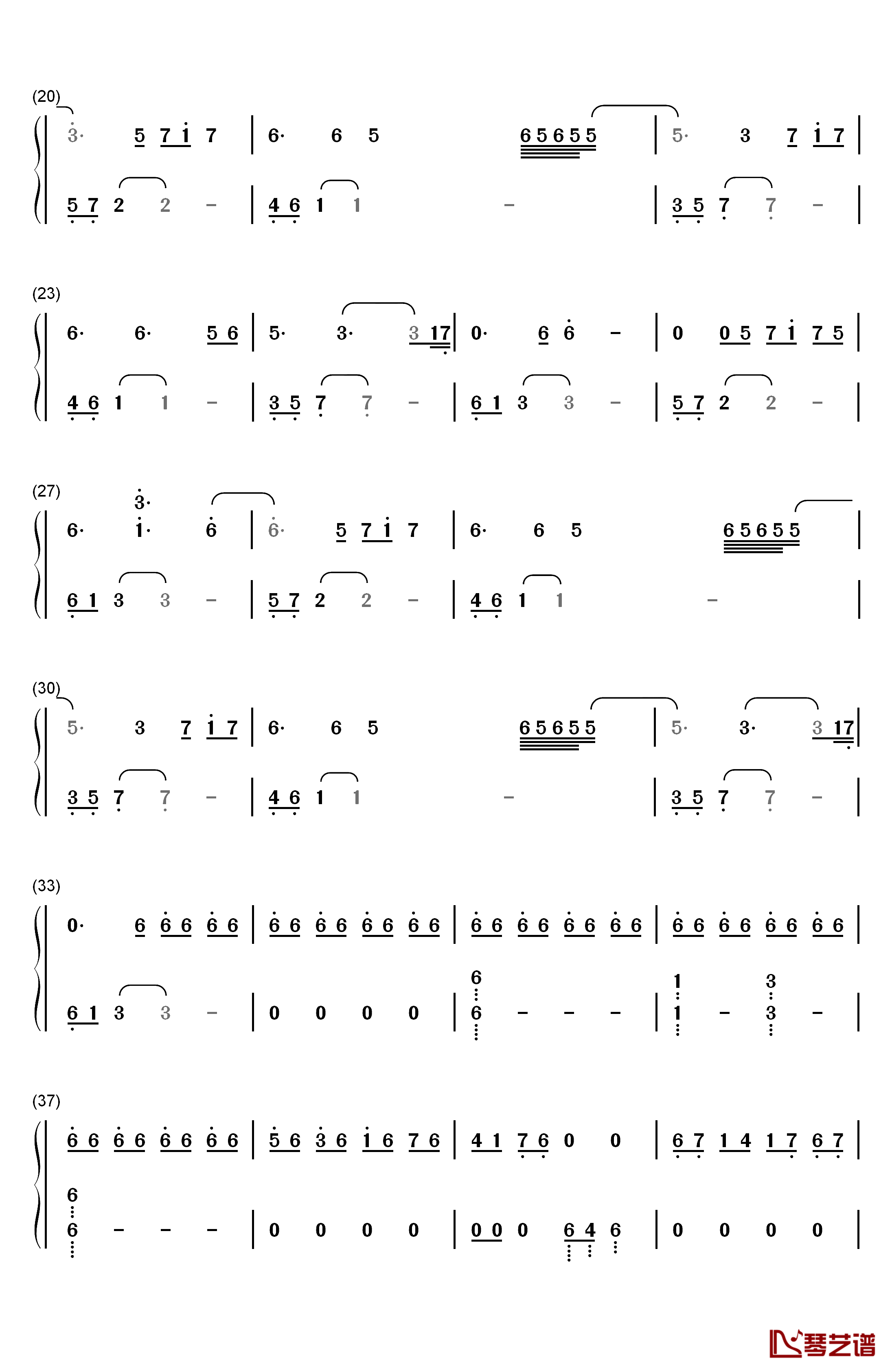 The Beginning钢琴简谱-数字双手-Ryan Arcand2