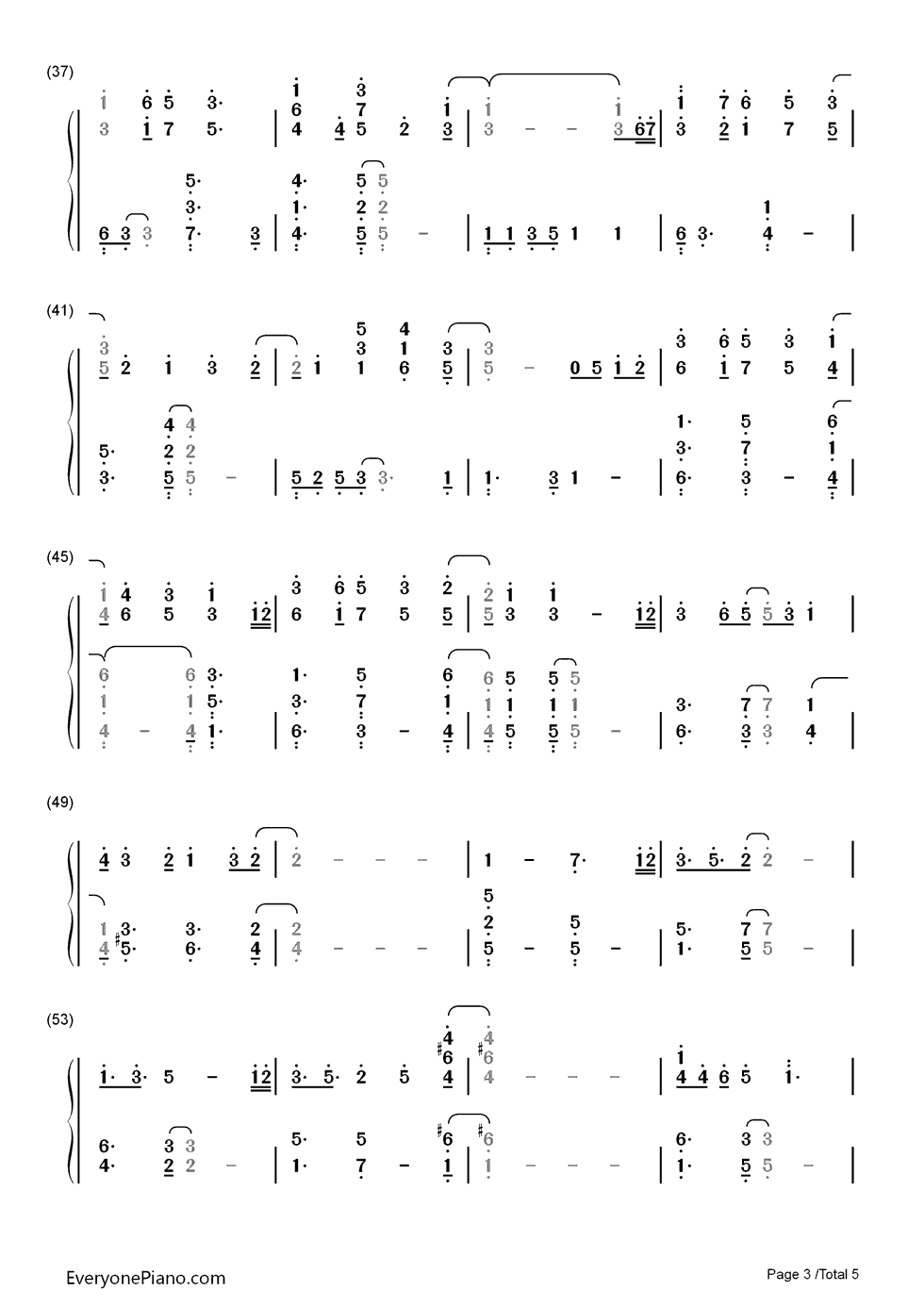 水之锦钢琴简谱-数字双手-Kevin Kern3