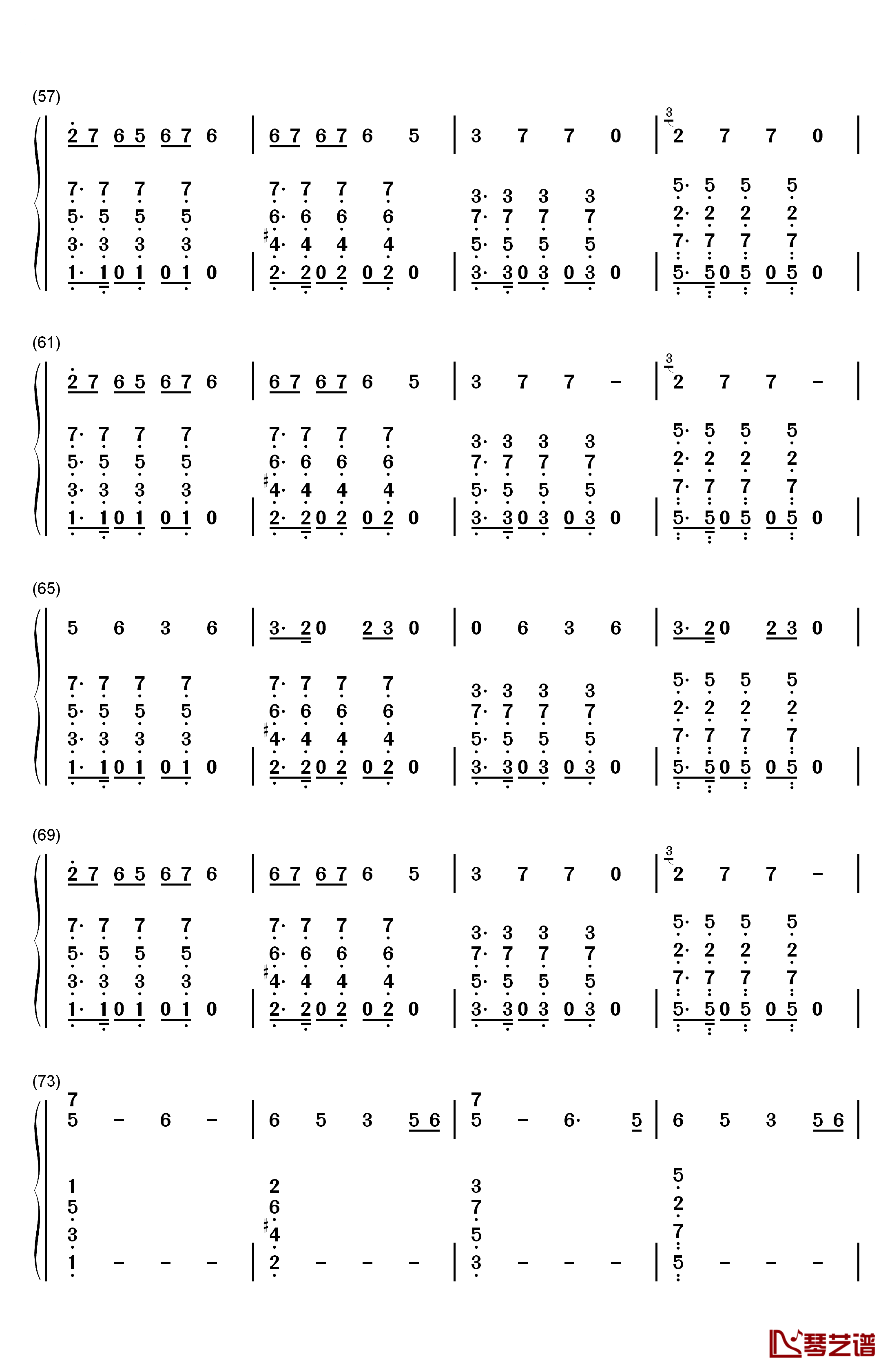 Toothbrush钢琴简谱-数字双手-DNCE4