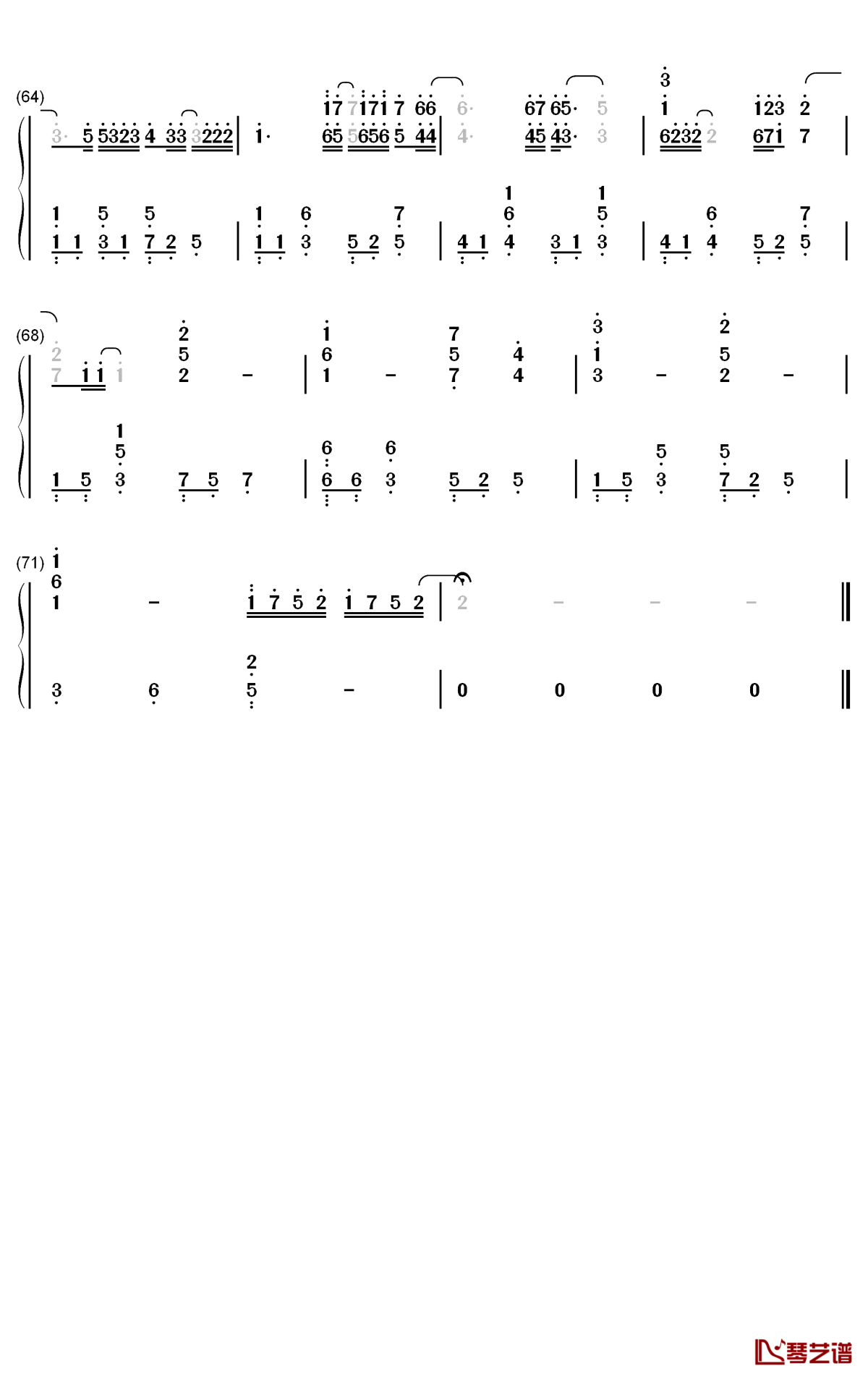 Flower钢琴简谱-数字双手-尹美莱4