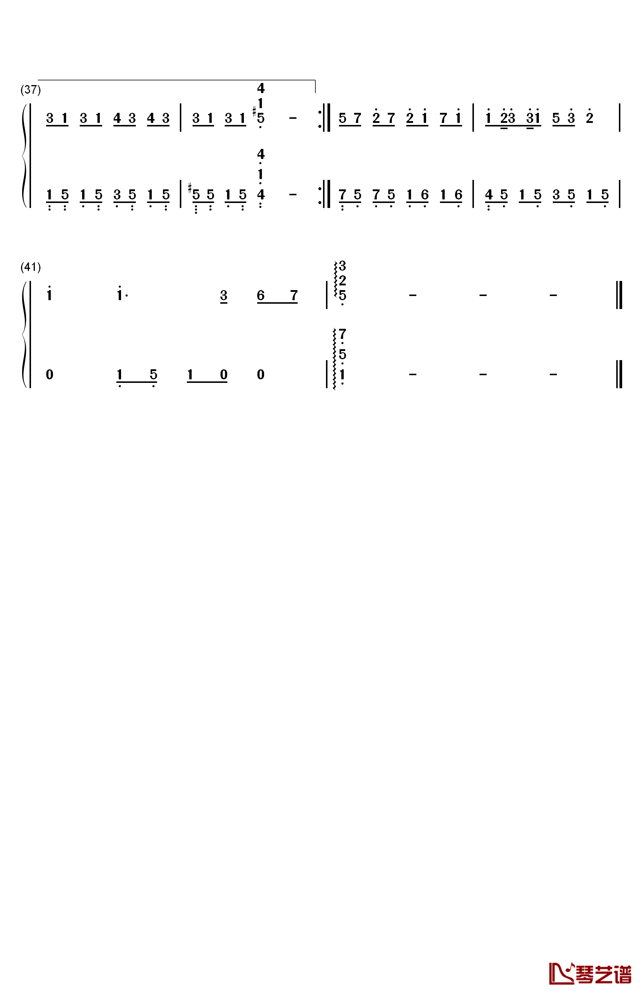 借口钢琴简谱-数字双手-周杰伦3