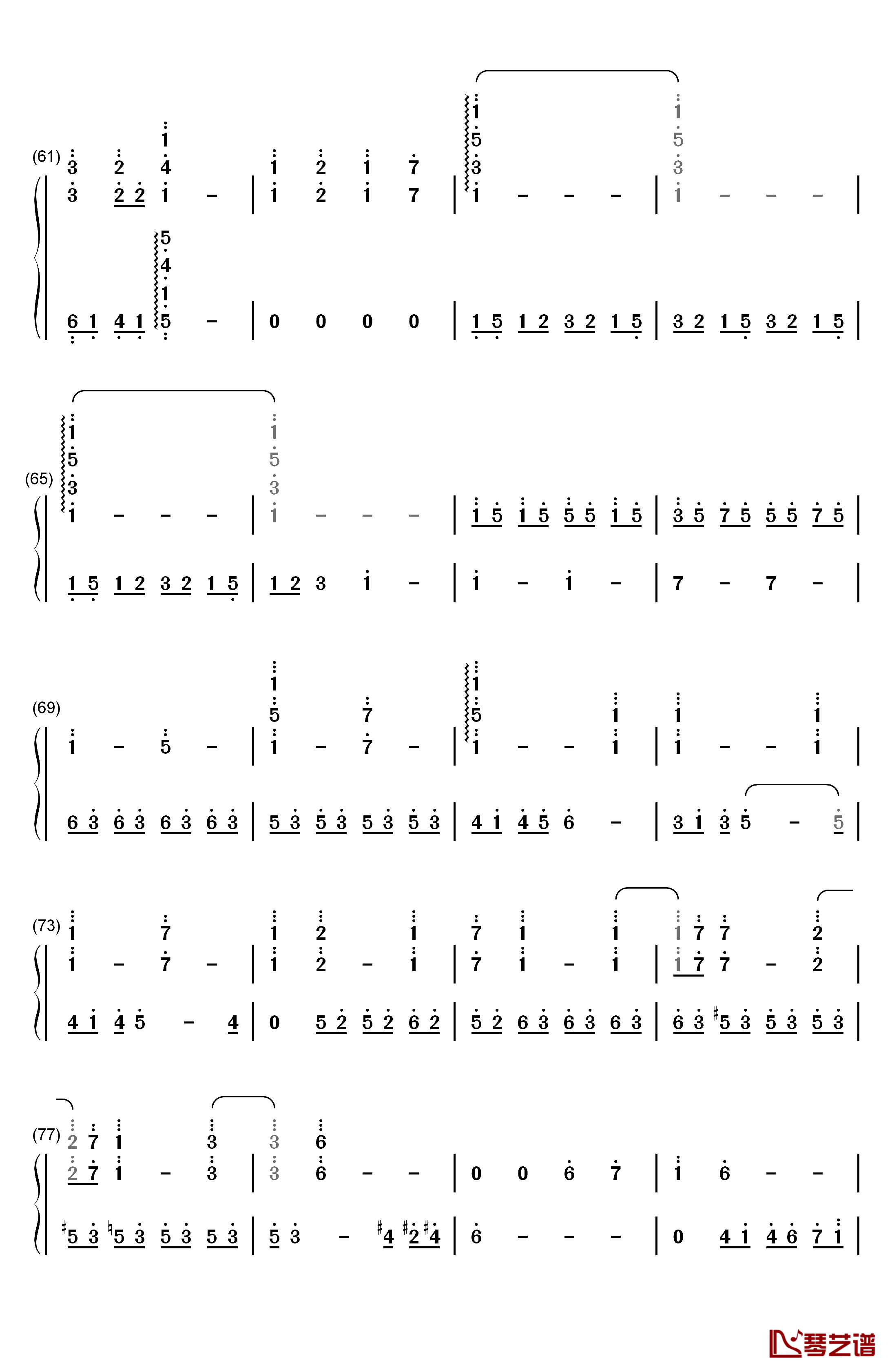 Elemental World钢琴简谱-数字双手-ChouCho4